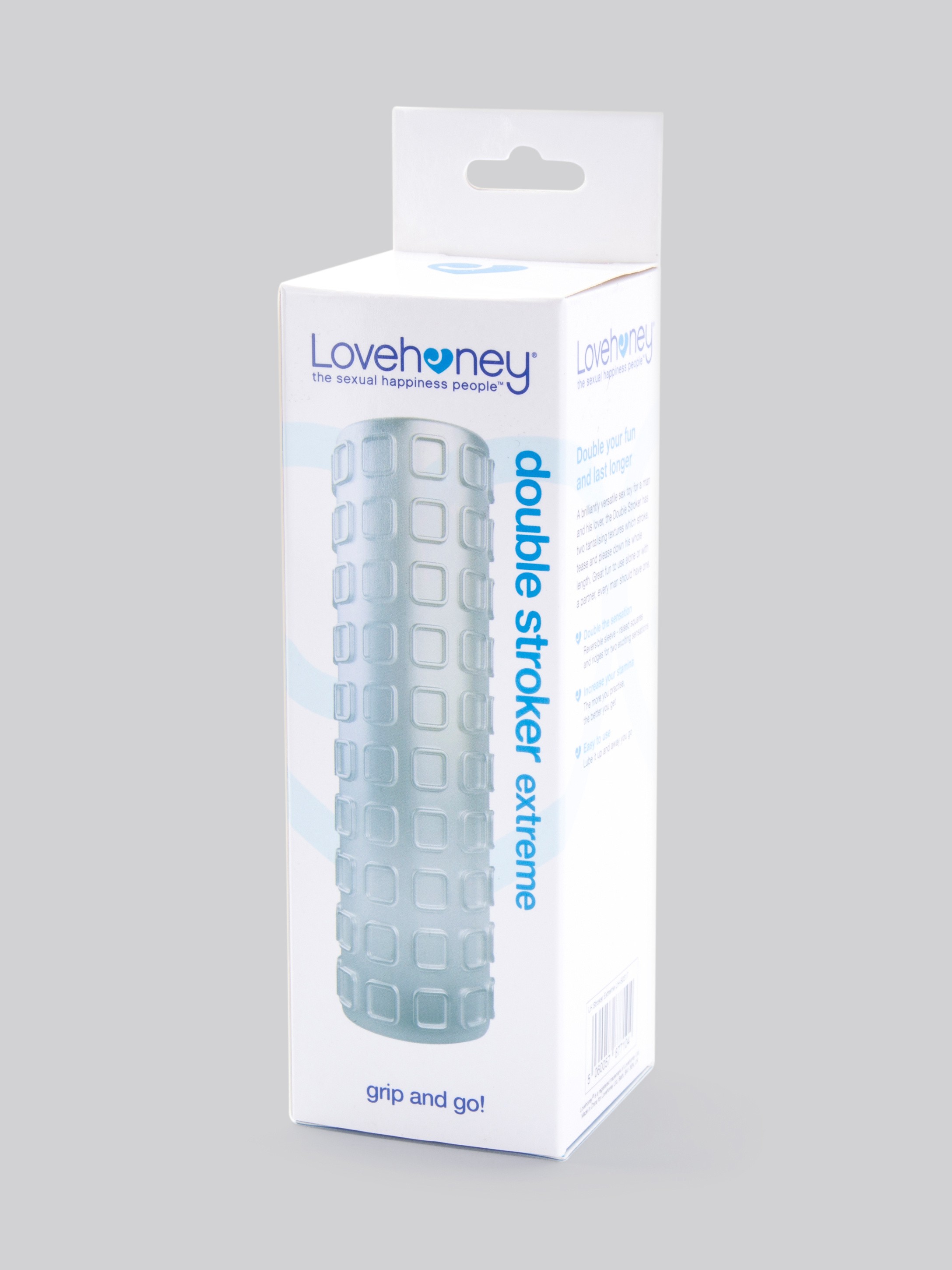 Lovehoney Extreme Ridges Reversible Double Stroker, Clear, hi-res