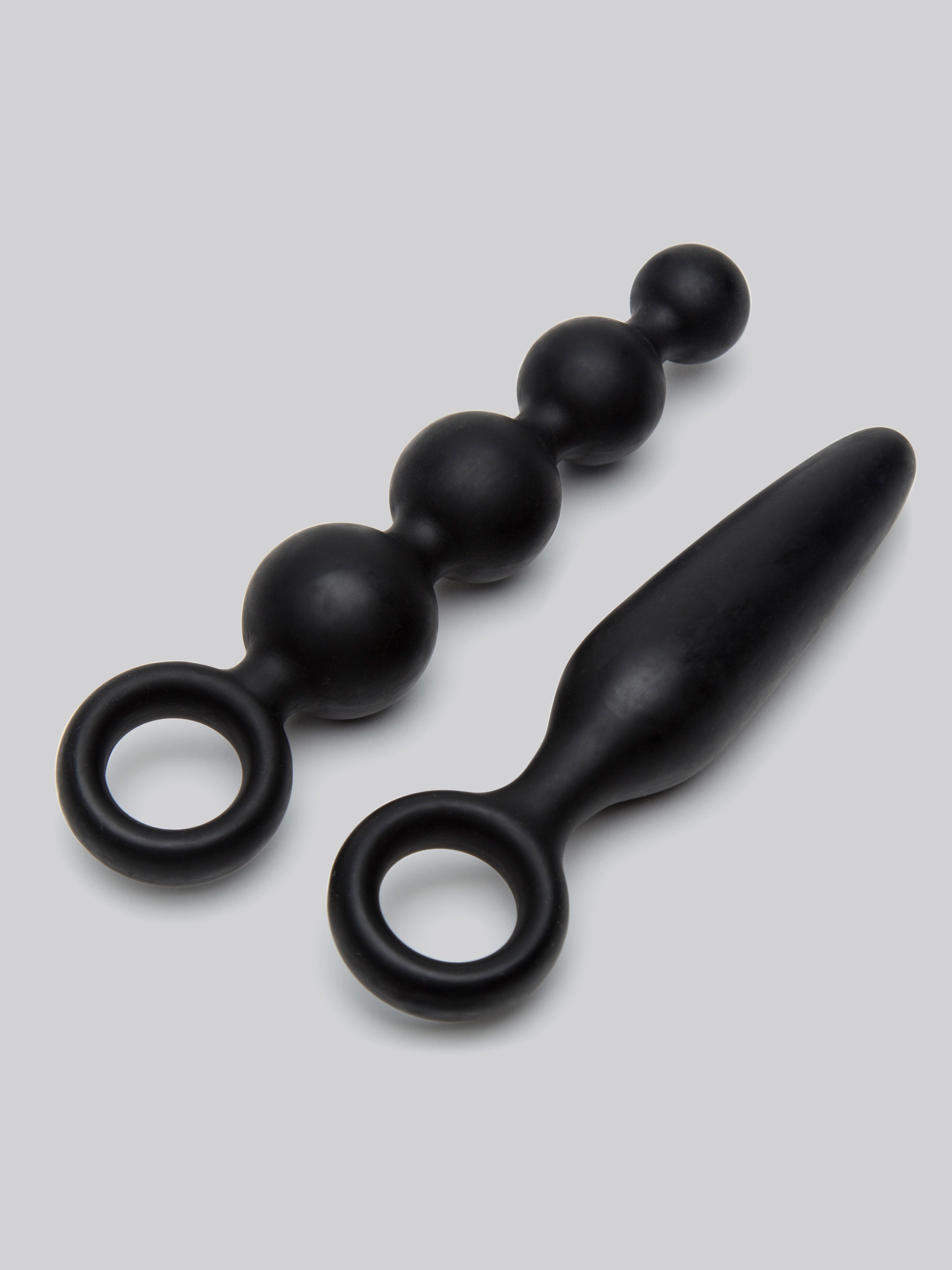 Booty Call Powerful Vibrating Butt Plug Kit, Black, hi-res