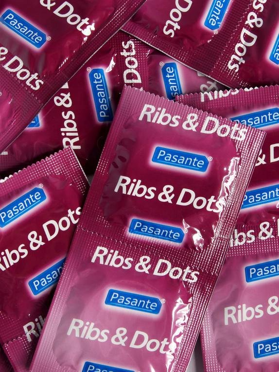 Pasante Ribbed and Dotted Latex Condoms (144 Pack), , hi-res