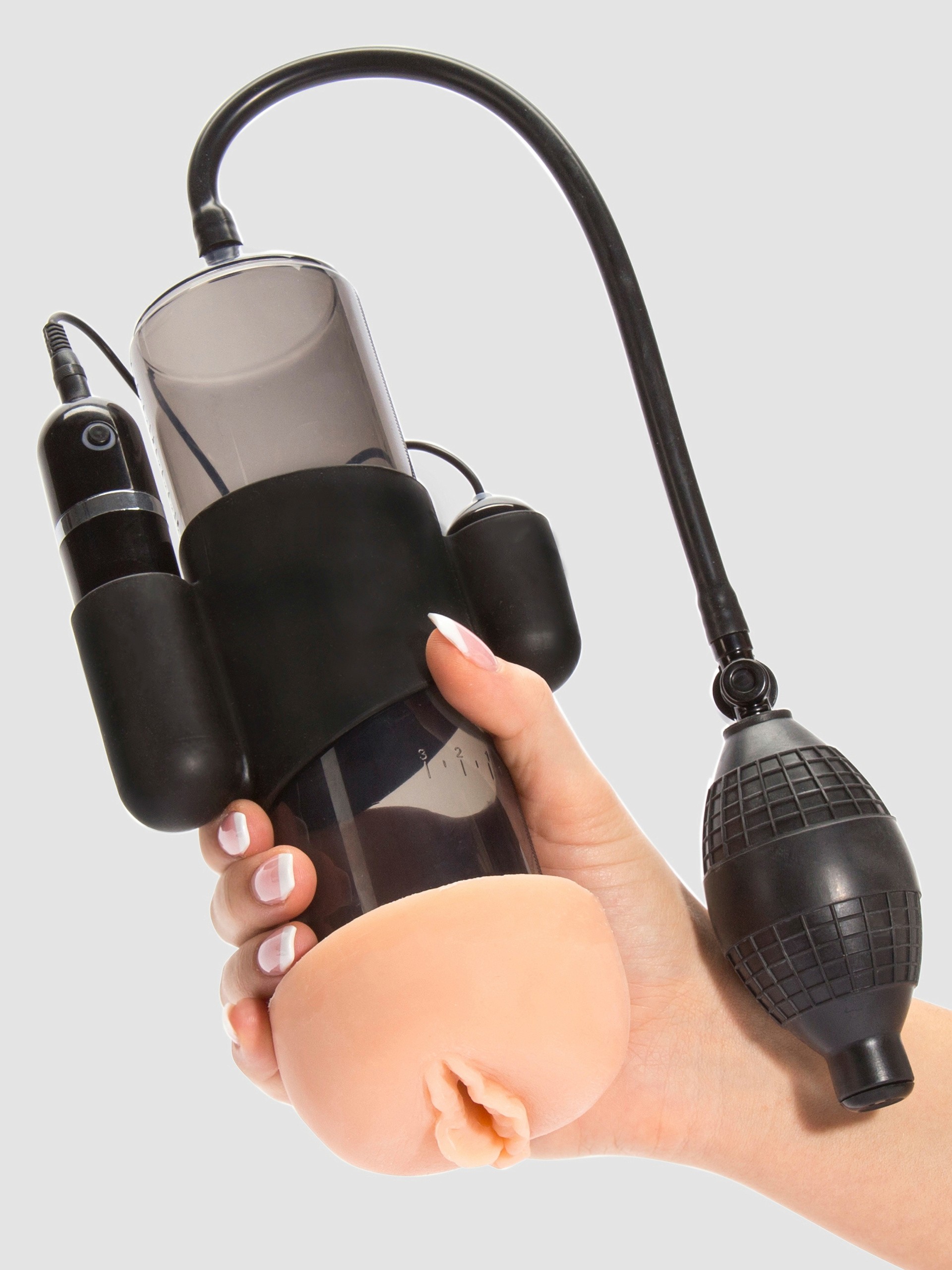 Lust Pumper 10 Function Vibrating Penis Pump, Black, hi-res