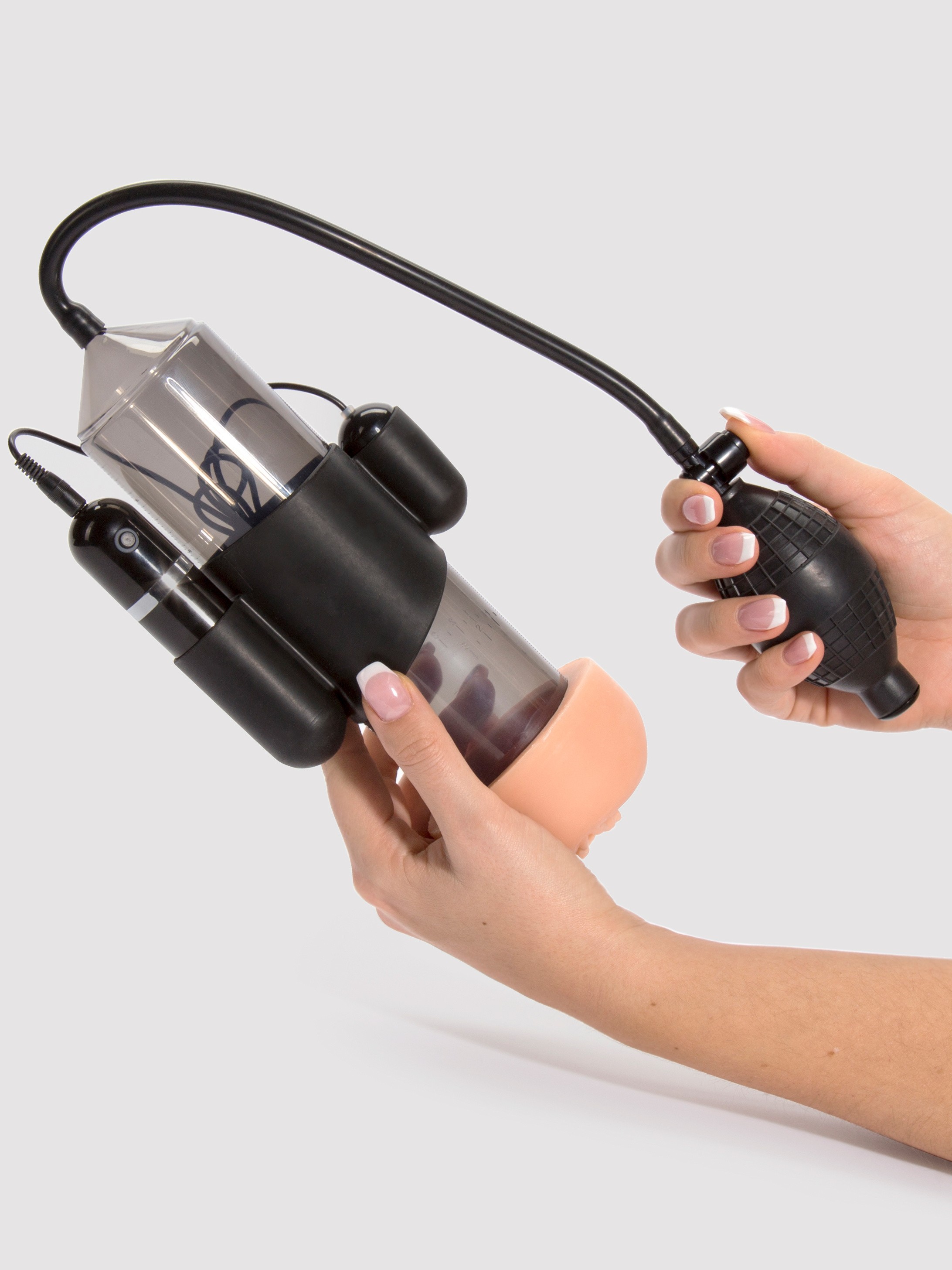 Lust Pumper 10 Function Vibrating Penis Pump, Black, hi-res