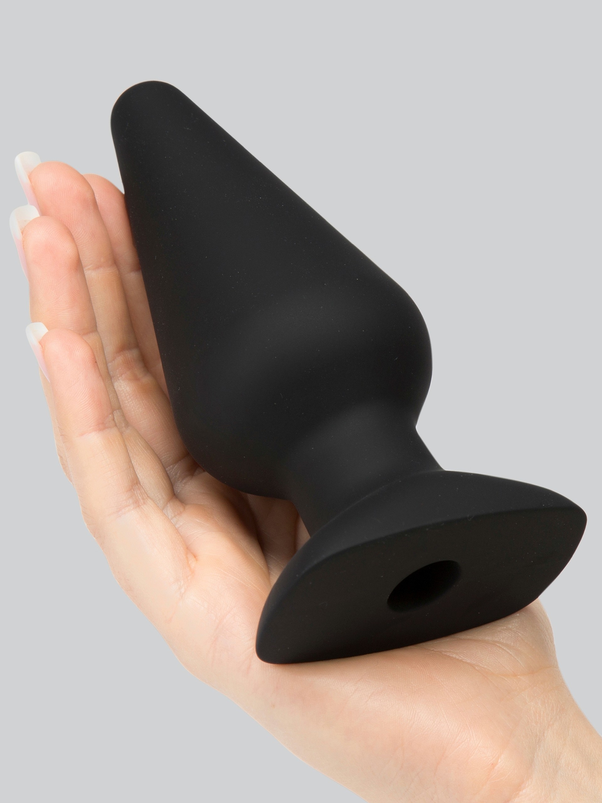 Lovehoney Large Classic Silicone Butt Plug 5.5 Inch, Black, hi-res