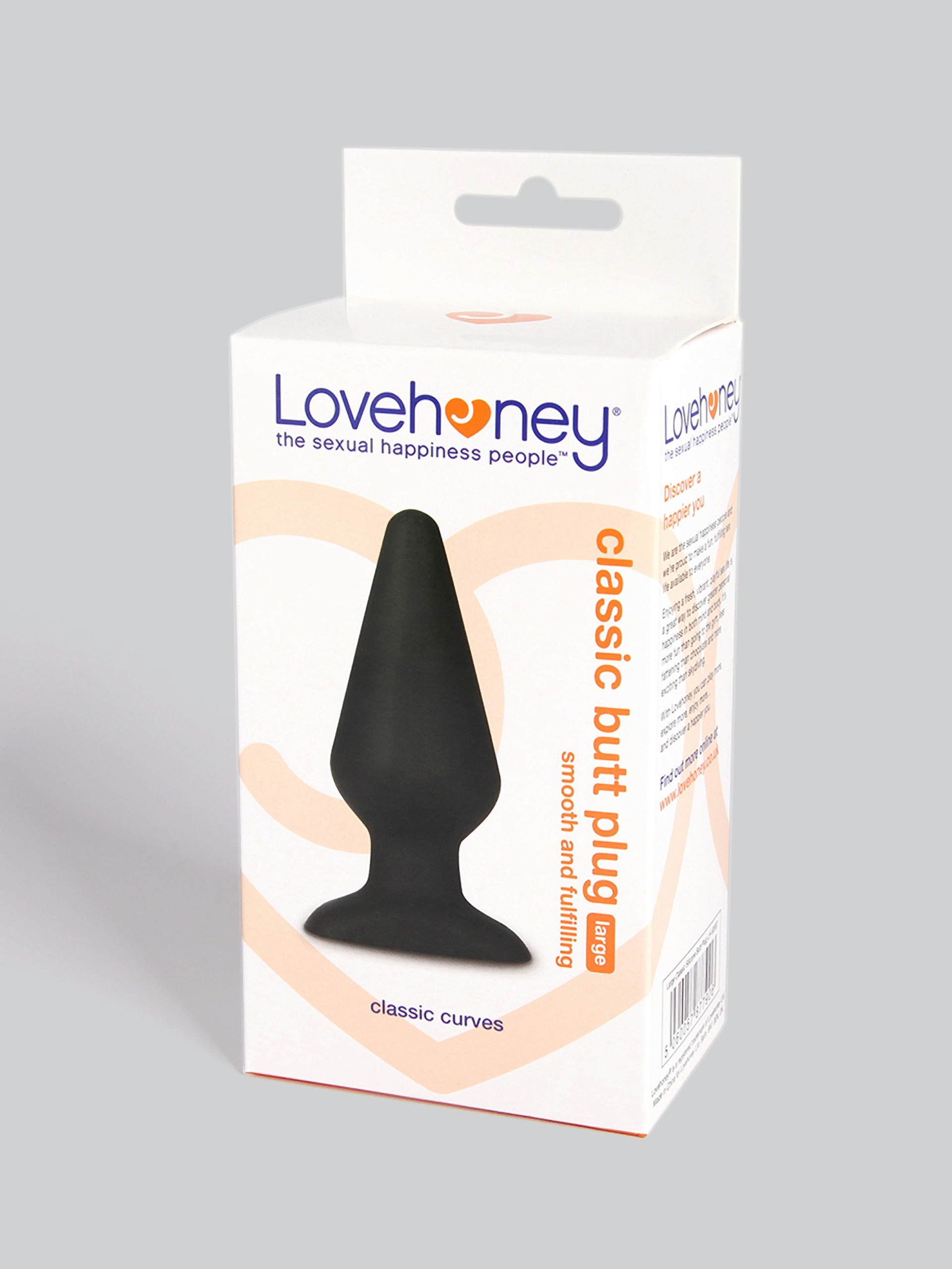 Lovehoney Large Classic Silicone Butt Plug 5.5 Inch, Black, hi-res