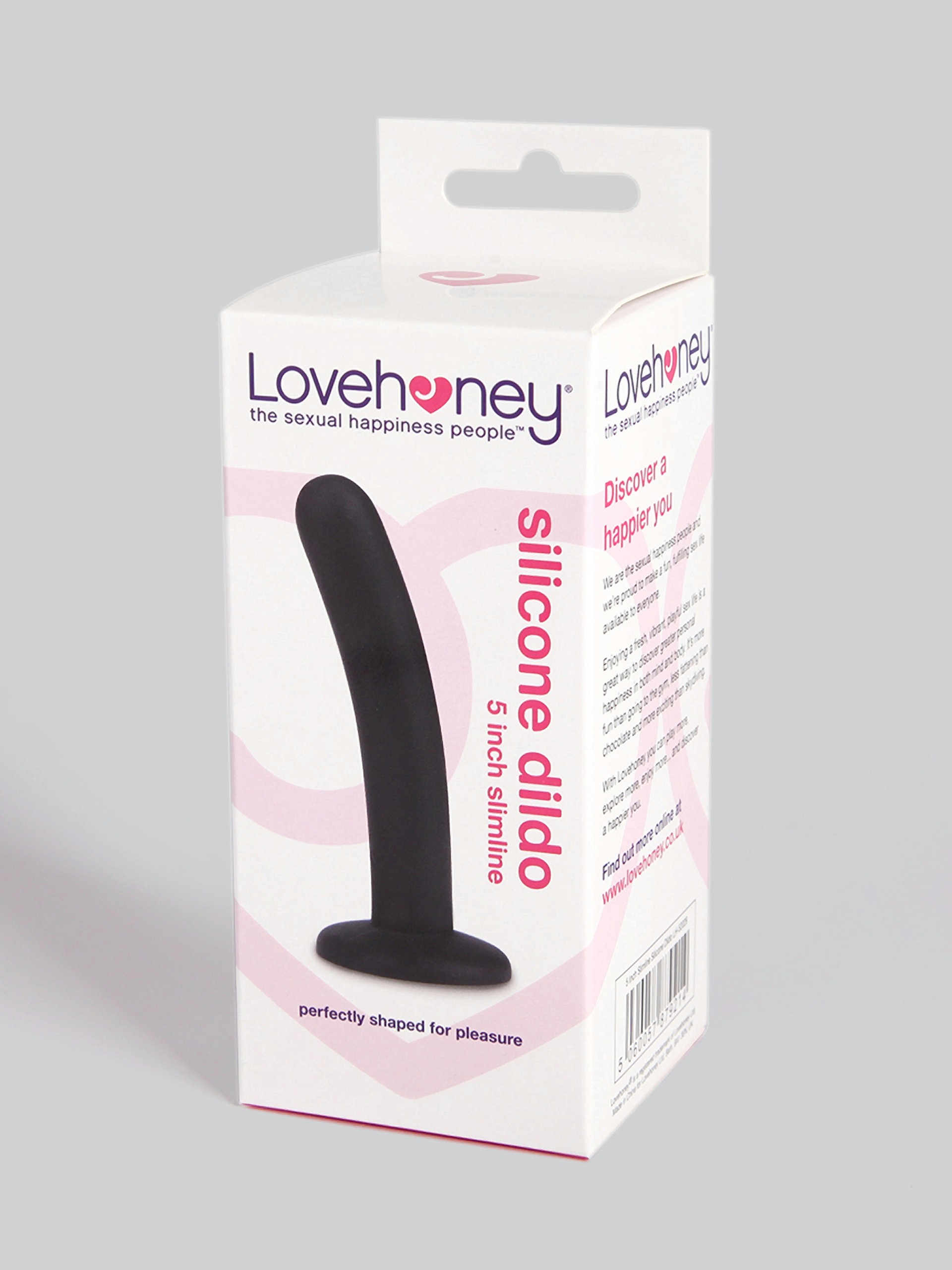 Lovehoney Slimline Silicone Suction Cup Dildo 5 Inch, Black, hi-res