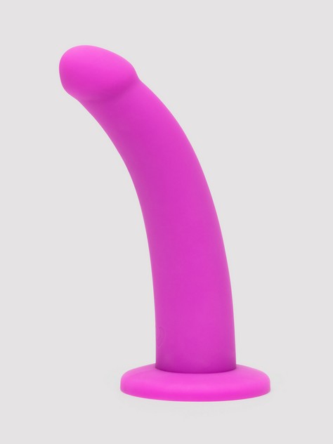 Lovehoney Curved Silicone Suction Cup Dildo 7 Inch, Purple, hi-res