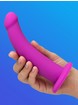 Lovehoney Curved Silicone Suction Cup Dildo 7 Inch, Purple, hi-res