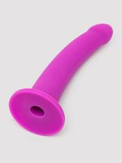 Lovehoney Curved Silicone Suction Cup Dildo 7 Inch, Purple, hi-res