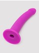 Lovehoney Curved Silicone Suction Cup Dildo 7 Inch, Purple, hi-res
