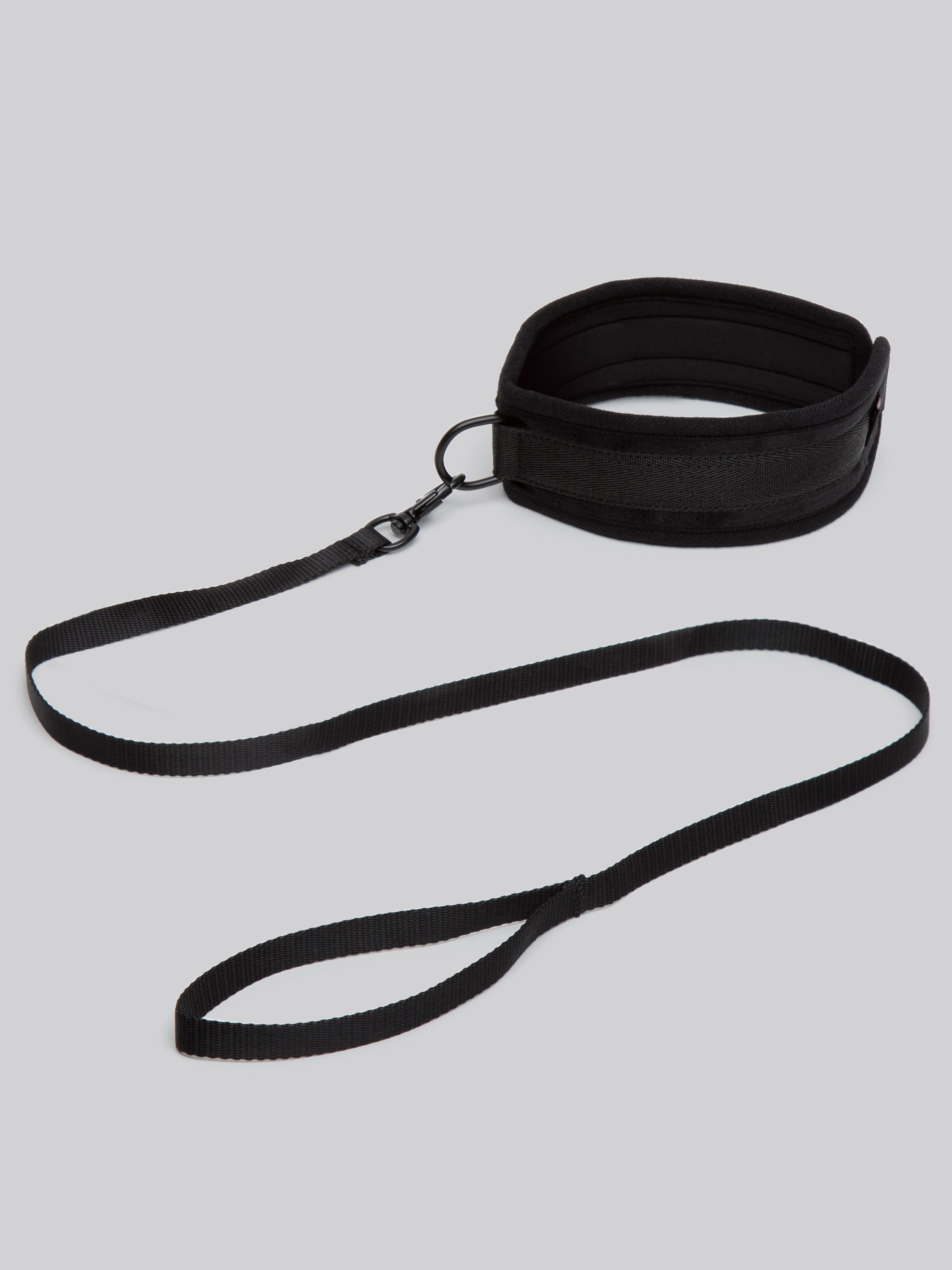 Bondage Boutique Lead Me On Soft Collar and Leash, Black, hi-res