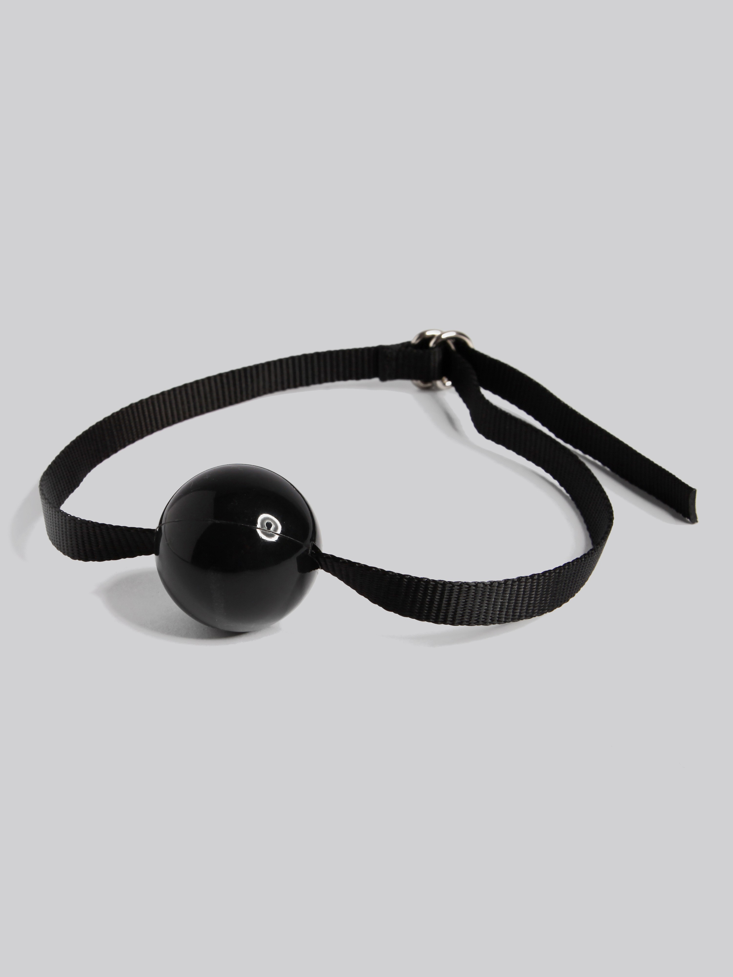 Bondage Boutique Large Silicone Ball Gag, Black, hi-res