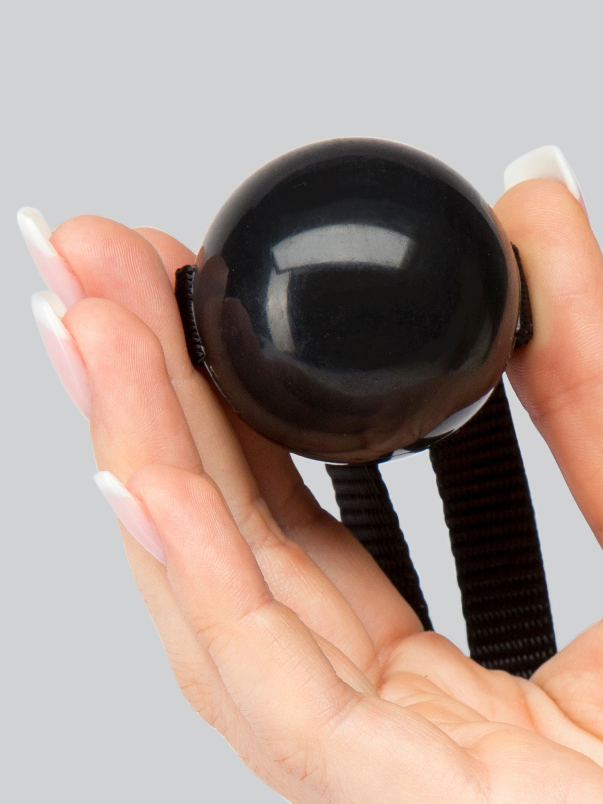 Bondage Boutique Large Silicone Ball Gag, Black, hi-res