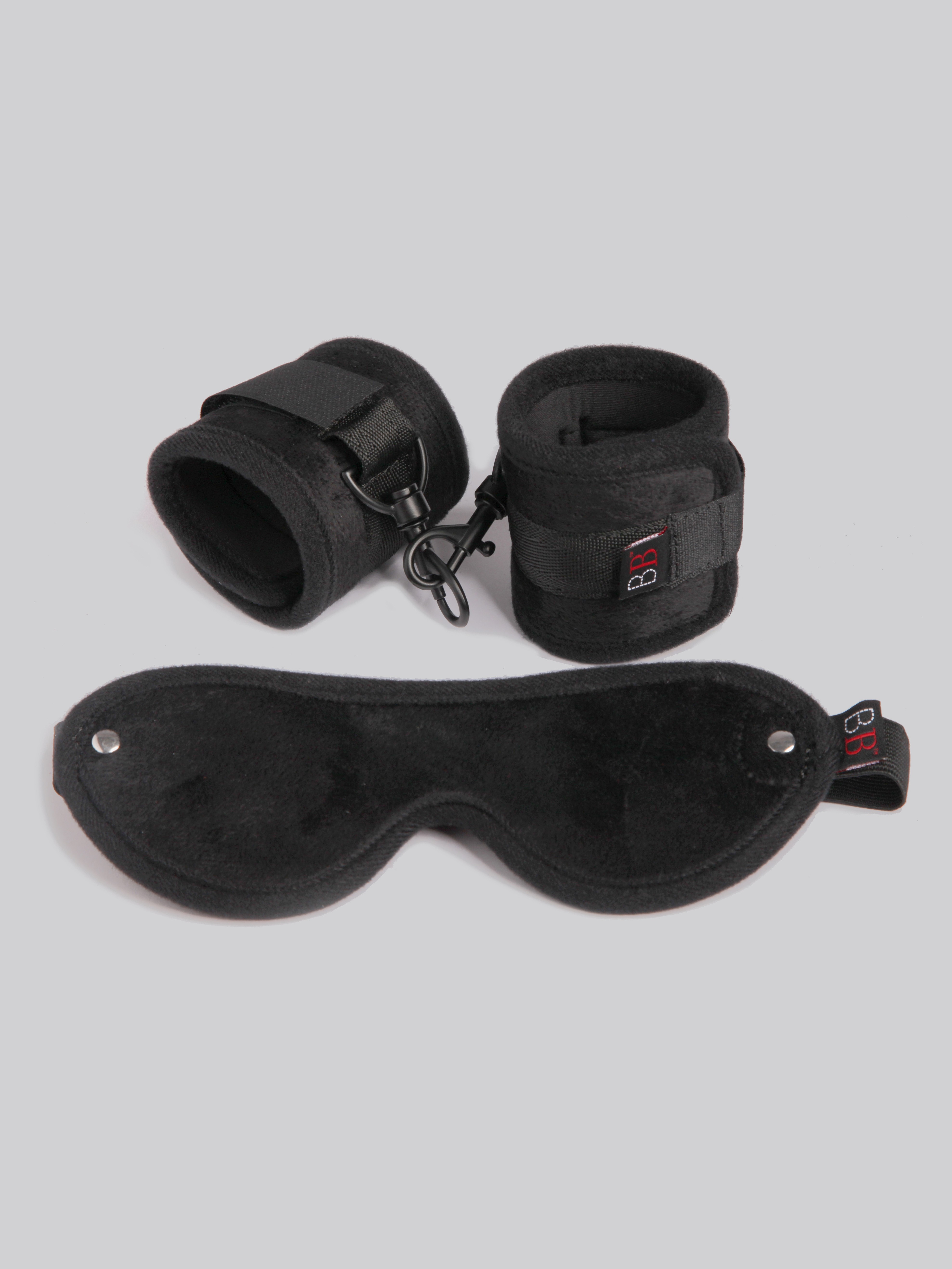 Bondage Boutique Temptation Soft Bondage Kit (2 Piece), Black, hi-res