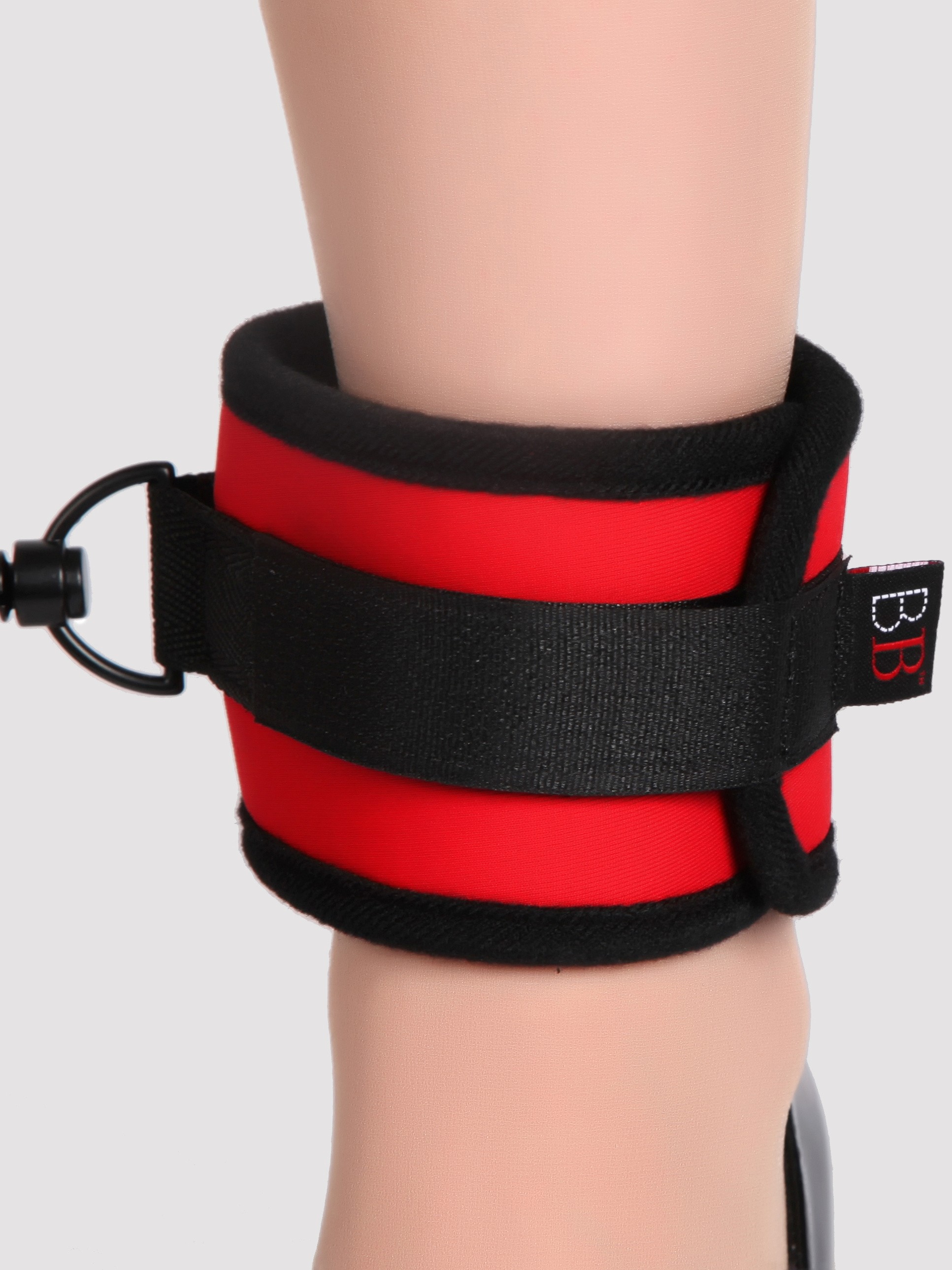 Bondage Boutique Soft Ankle Cuffs, Red, hi-res