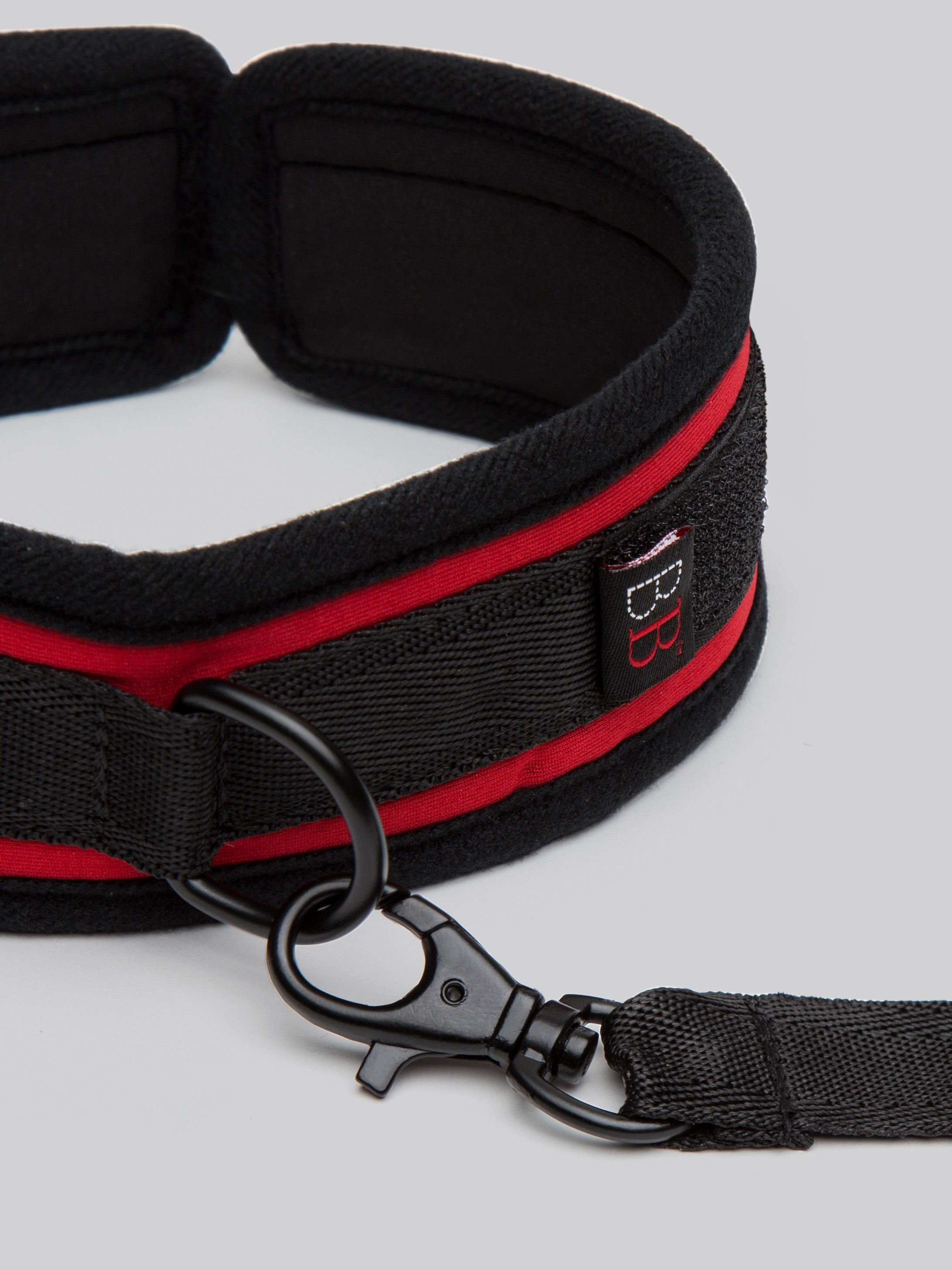 Bondage Boutique Soft Collar and Lead, Red, hi-res