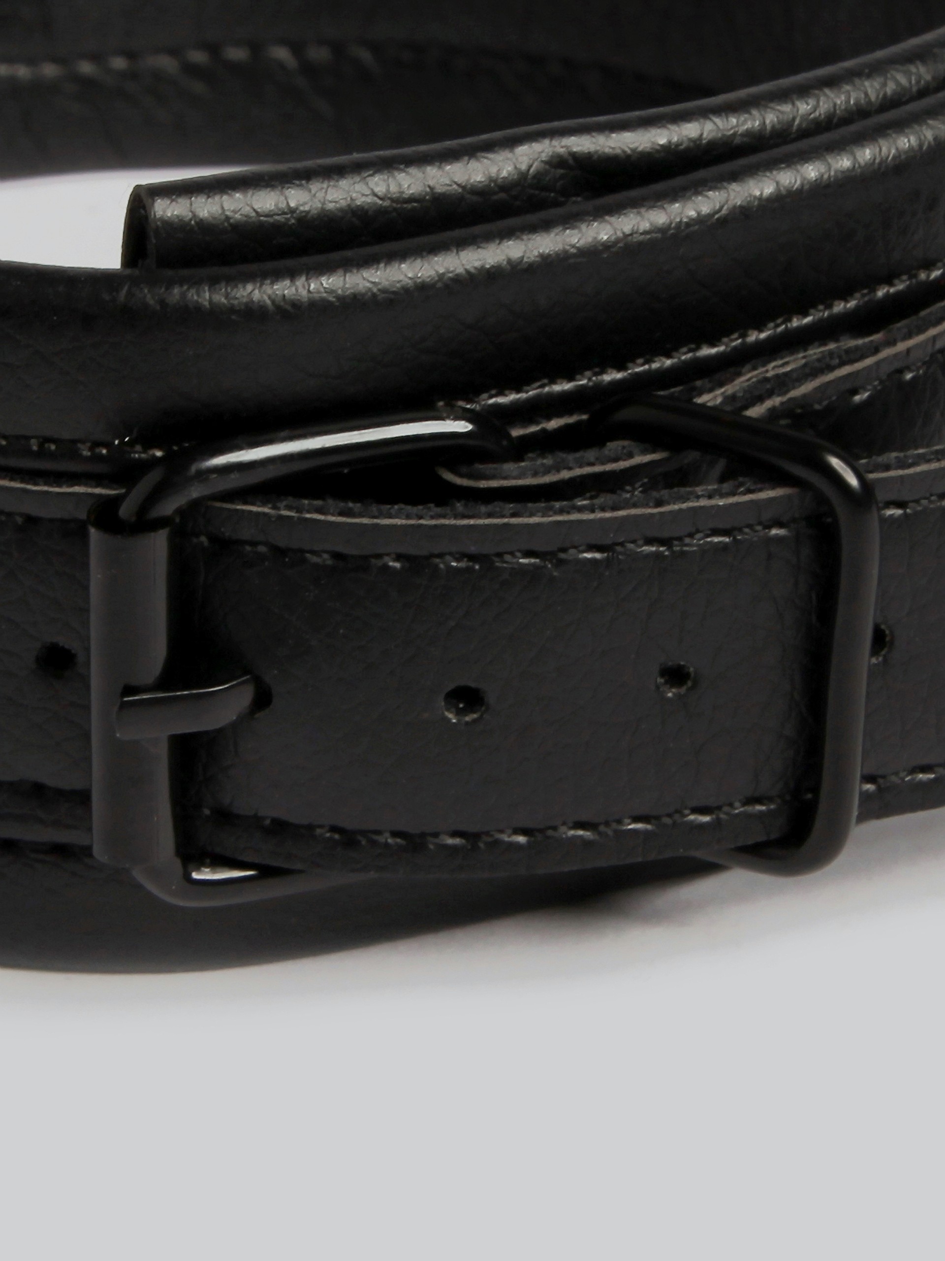 Bondage Boutique Faux Leather Collar and Lead, Black, hi-res
