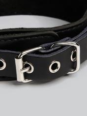 Bondage Boutique Advanced Leather Collar with Nipple Clamps, Black, hi-res
