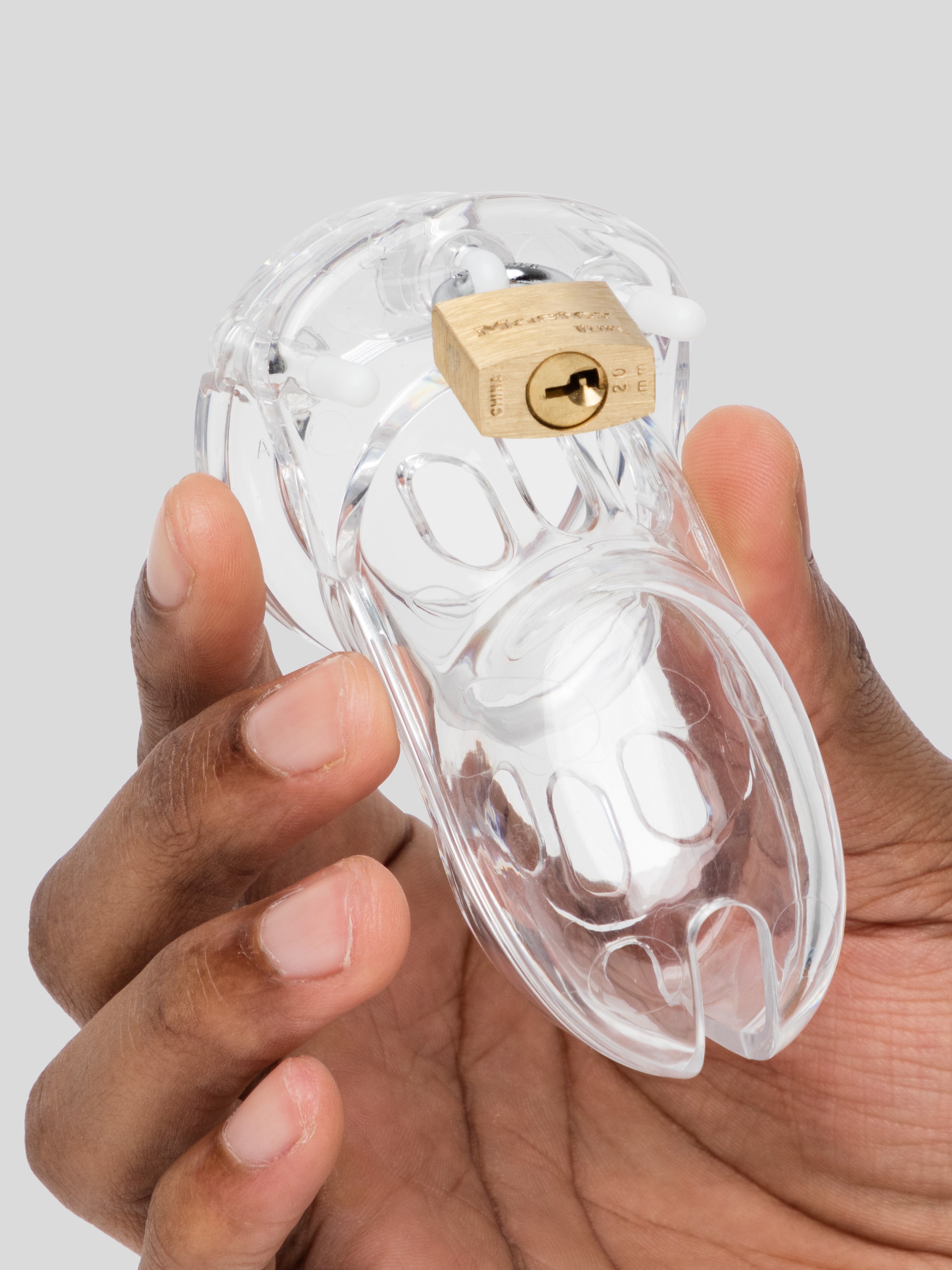 CB-3000 Male Chastity Cage Kit, Clear, hi-res