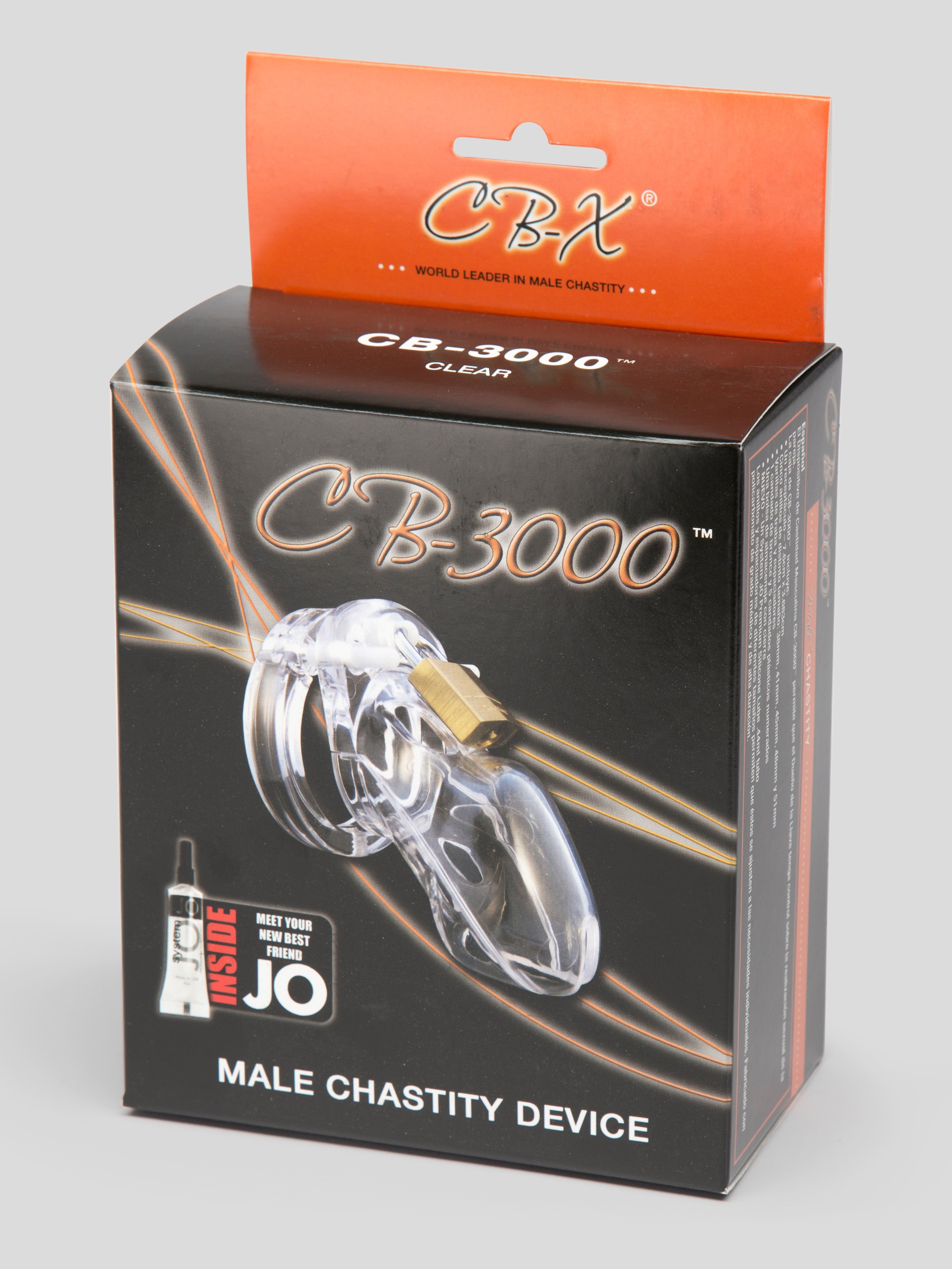 CB-3000 Male Chastity Cage Kit, Clear, hi-res