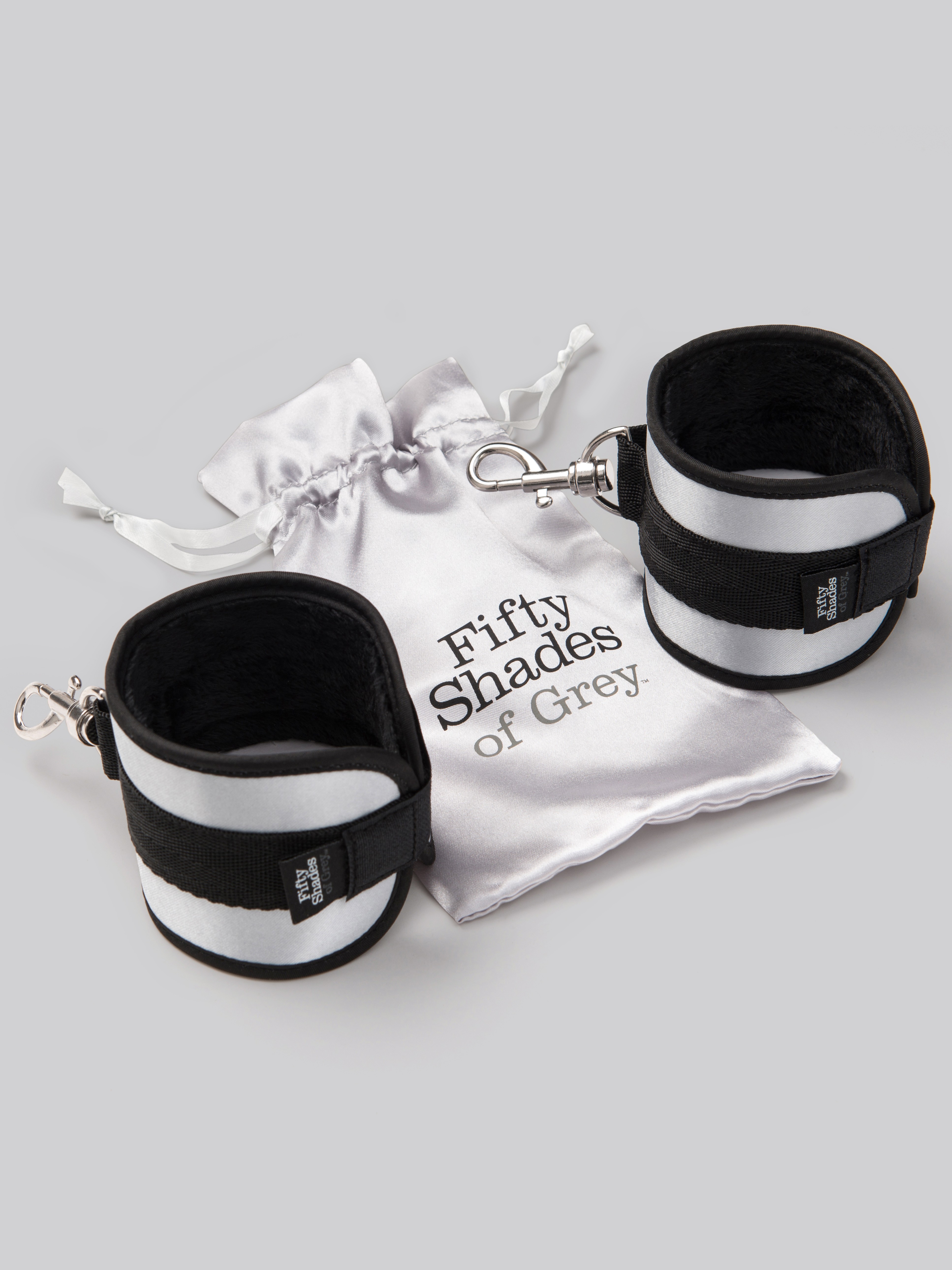Fifty Shades of Grey Totally His Soft Handcuffs, Silver, hi-res