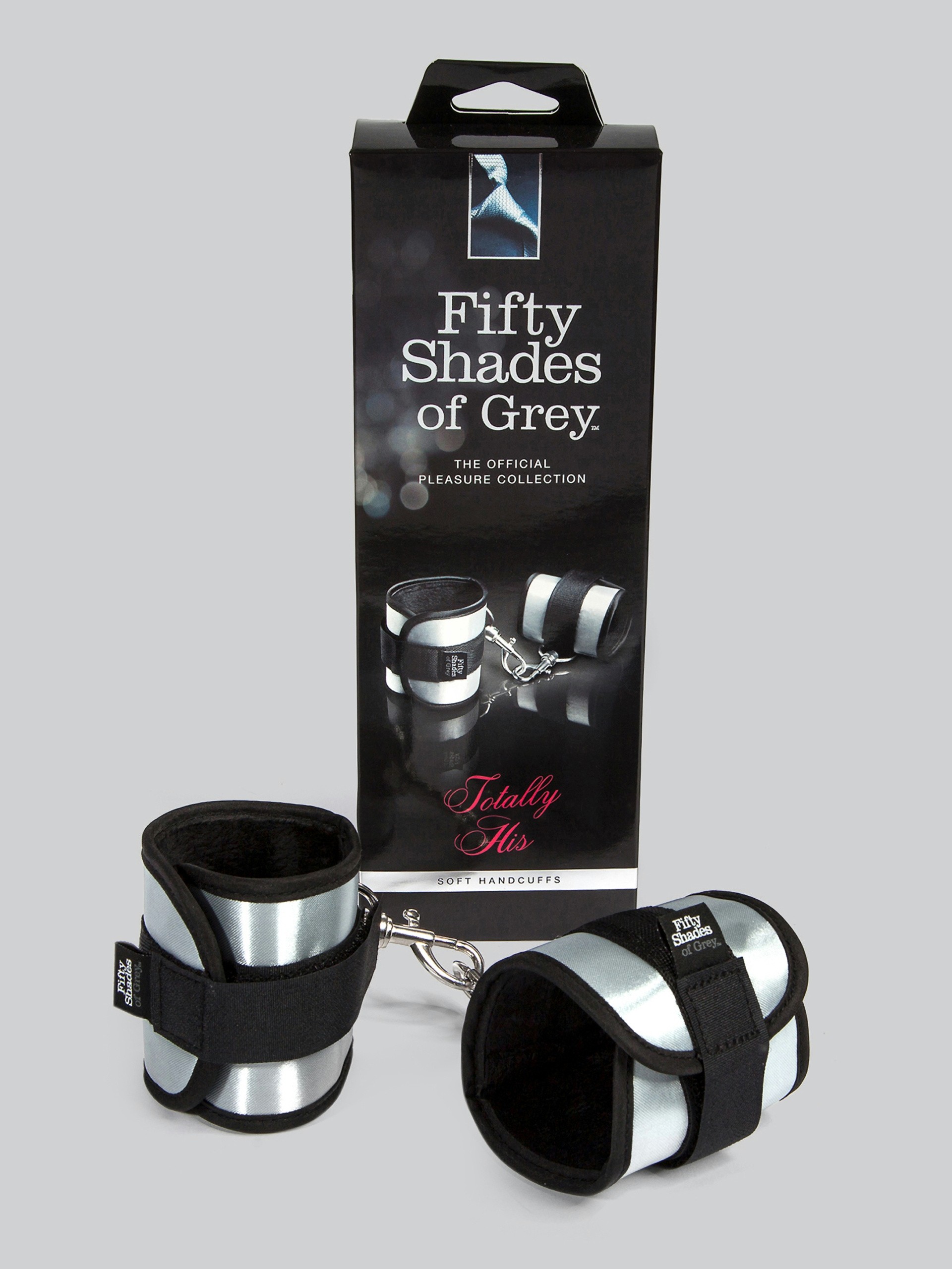Fifty Shades of Grey Totally His Soft Handcuffs, Silver, hi-res