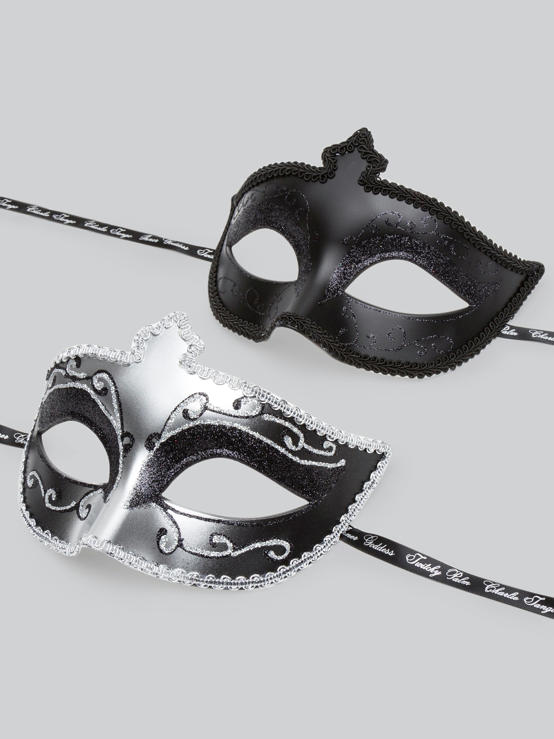 Fifty Shades of Grey Masks On Masquerade Mask (Twin Pack), Silver, hi-res