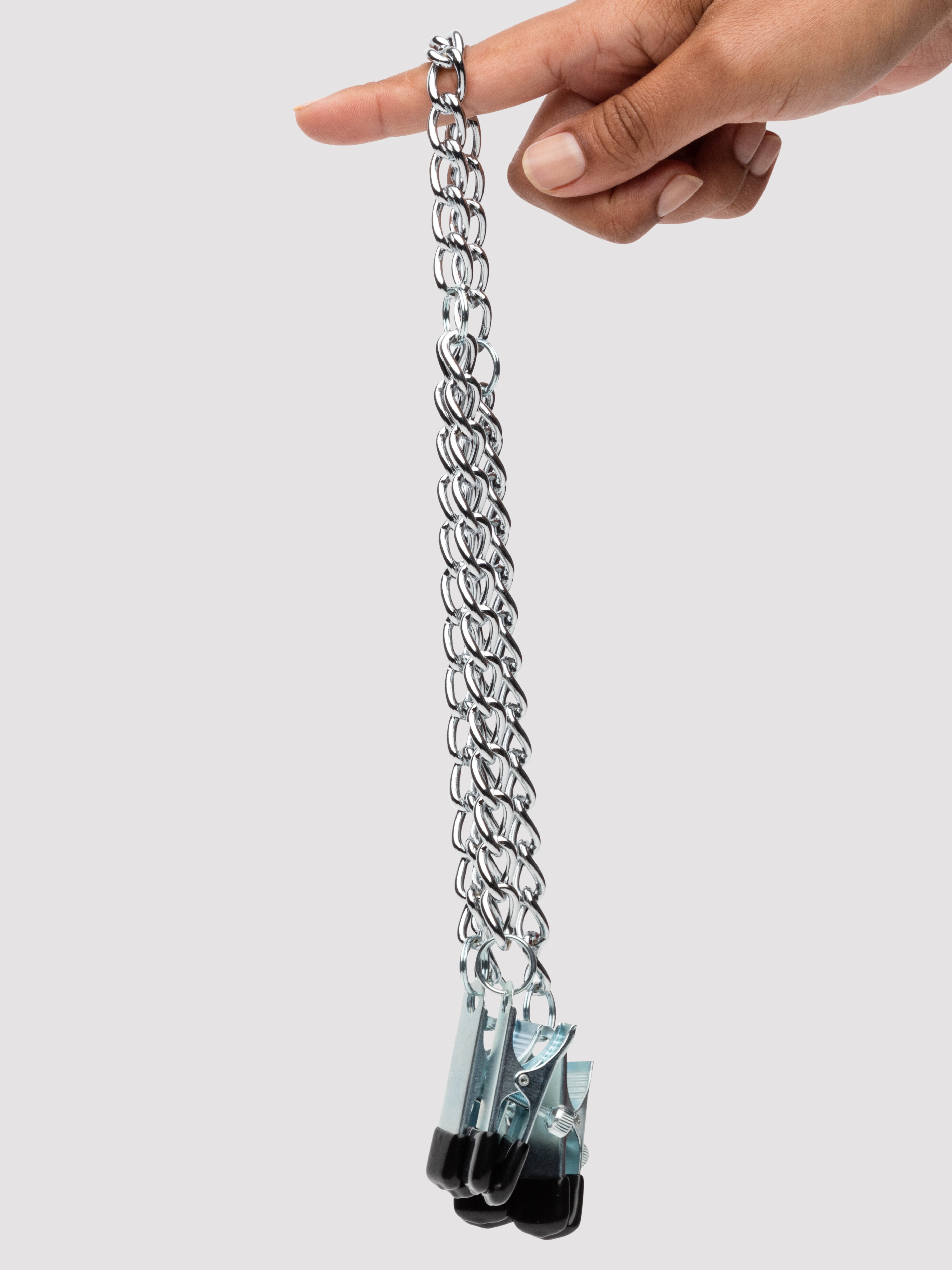 DOMINIX Deluxe Adjustable Labia and Nipple Clamps, Silver, hi-res