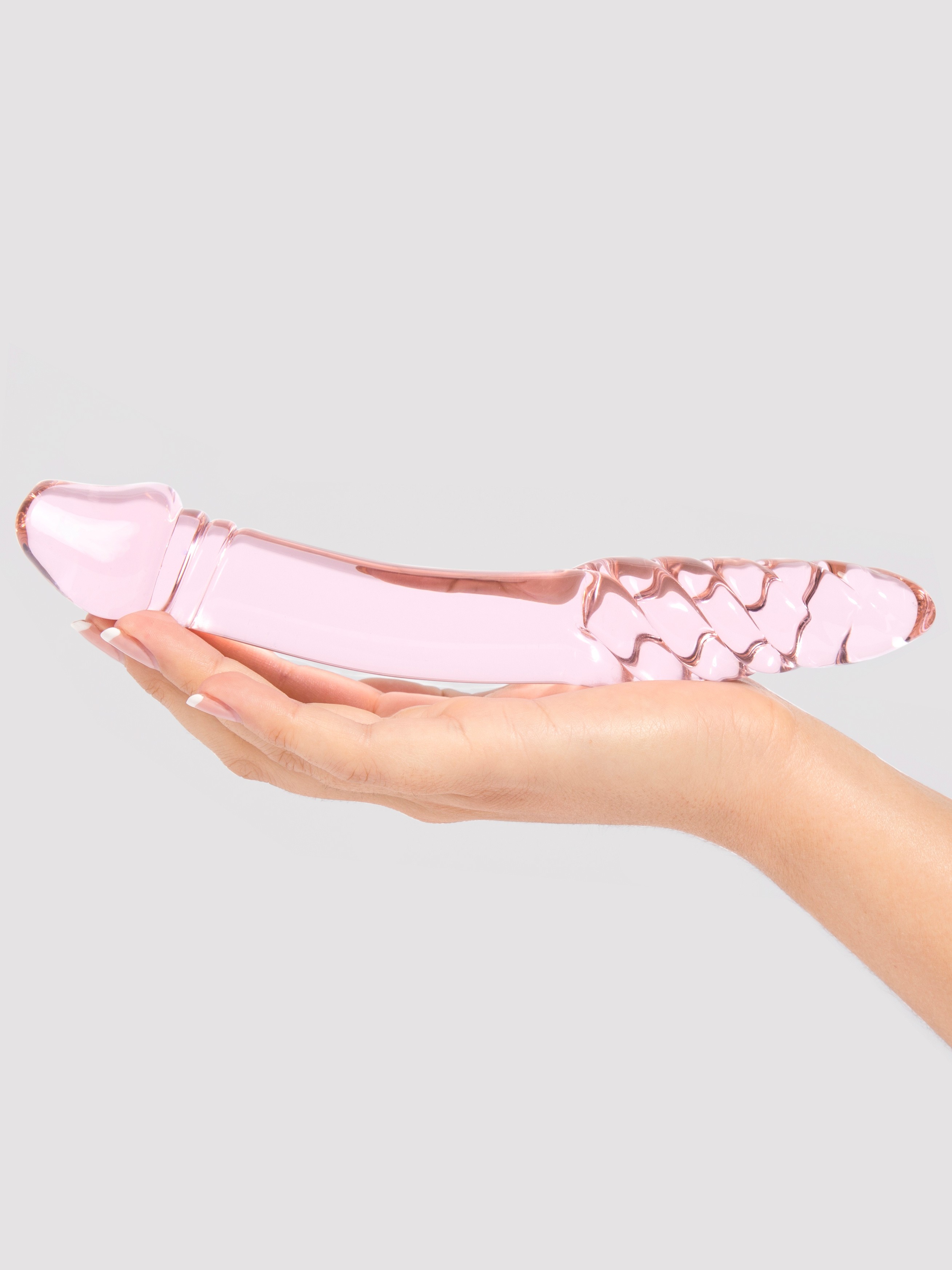 Icicles No 57 Realistic Double Ended Glass Dildo, Pink, hi-res