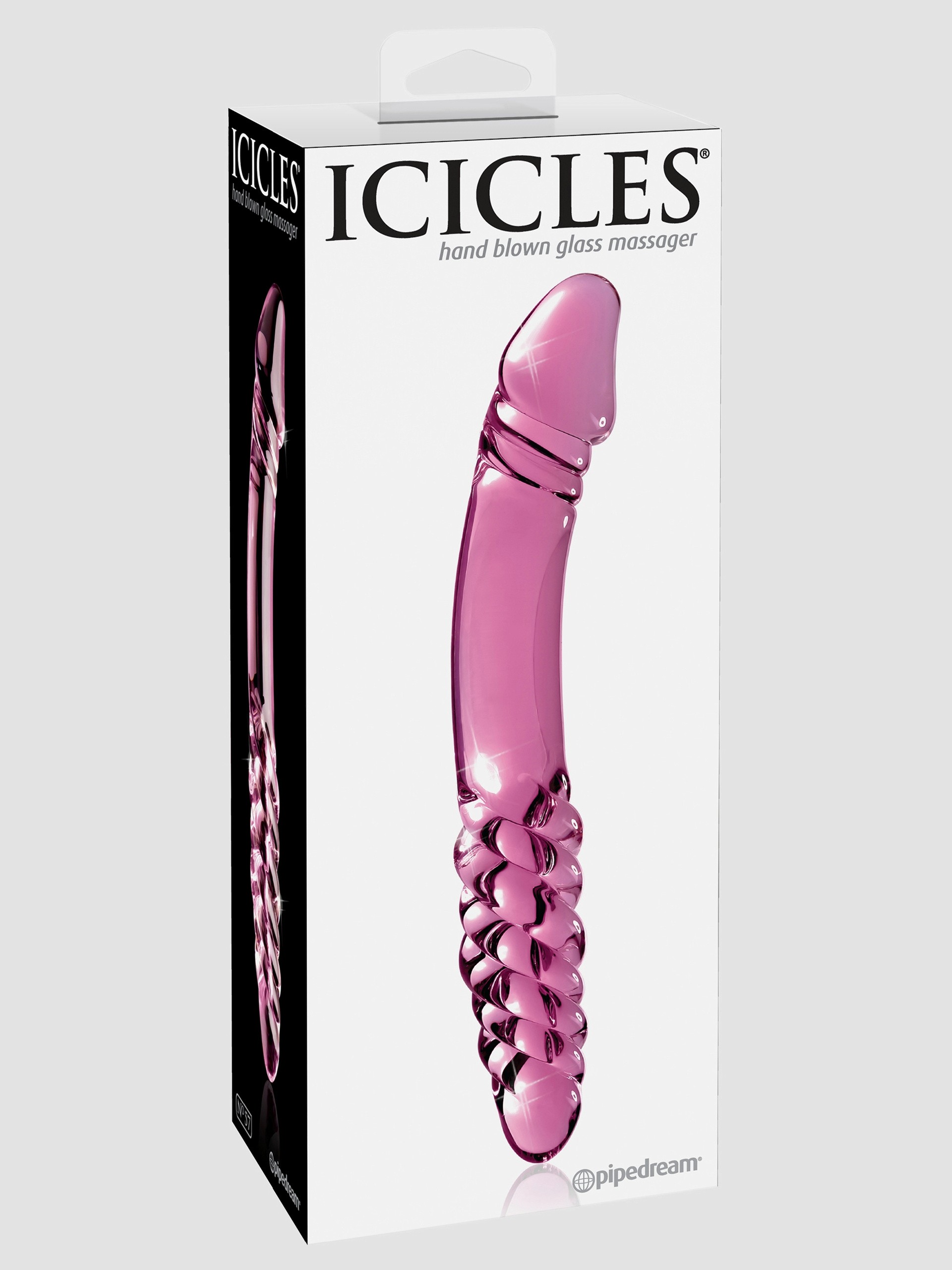 Icicles No 57 Realistic Double Ended Glass Dildo, Pink, hi-res
