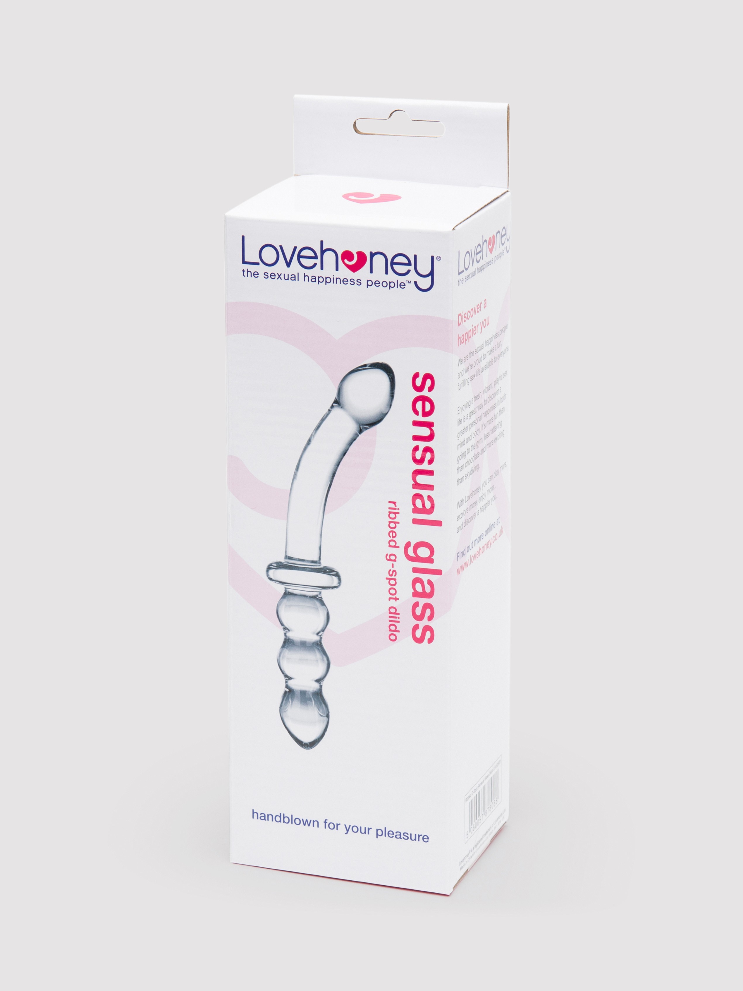 Lovehoney Ribbed G-Spot Sensual Glass Dildo, Clear, hi-res