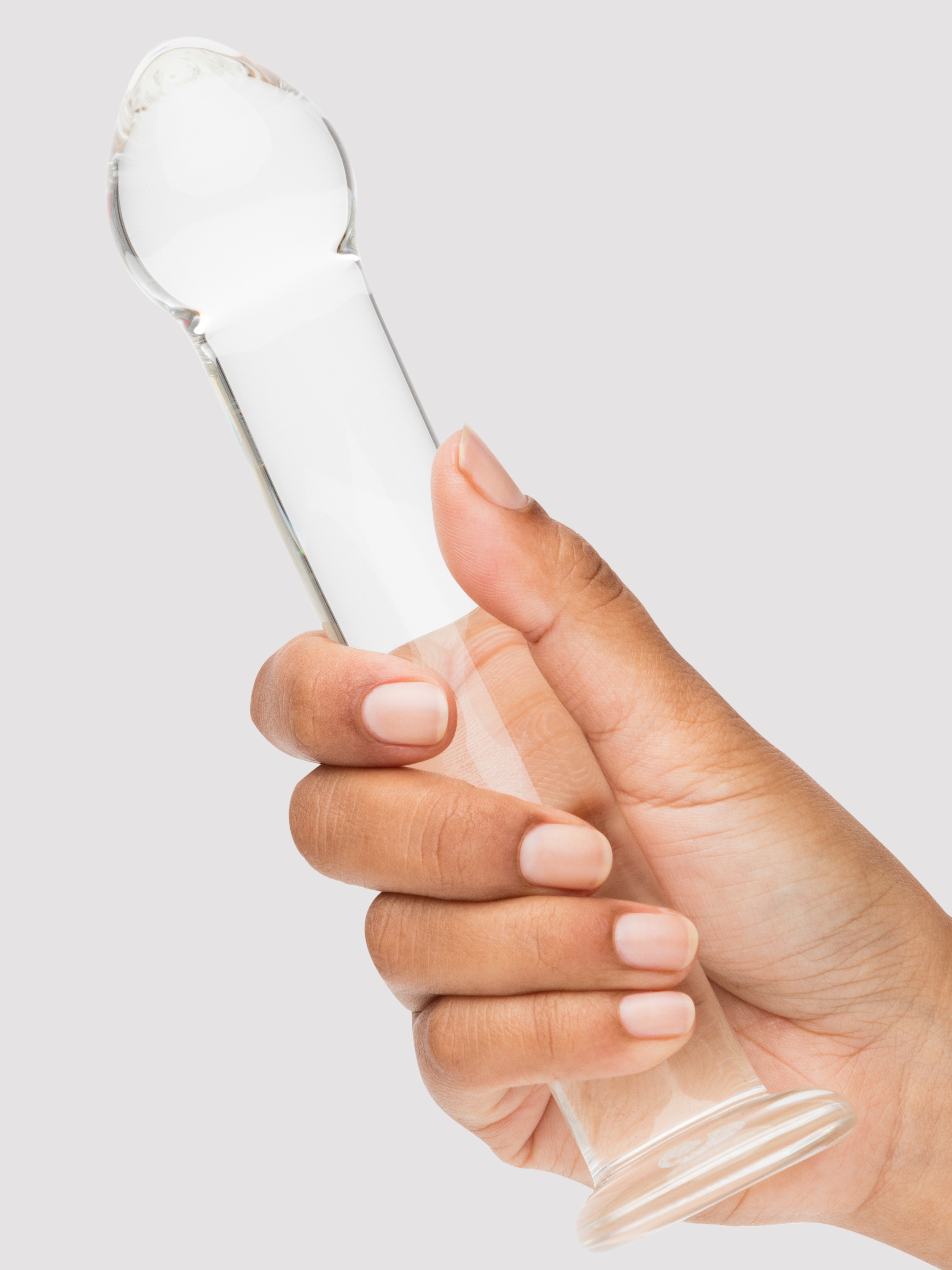 Lovehoney Curved G-Spot Sensual Glass Dildo, Clear, hi-res