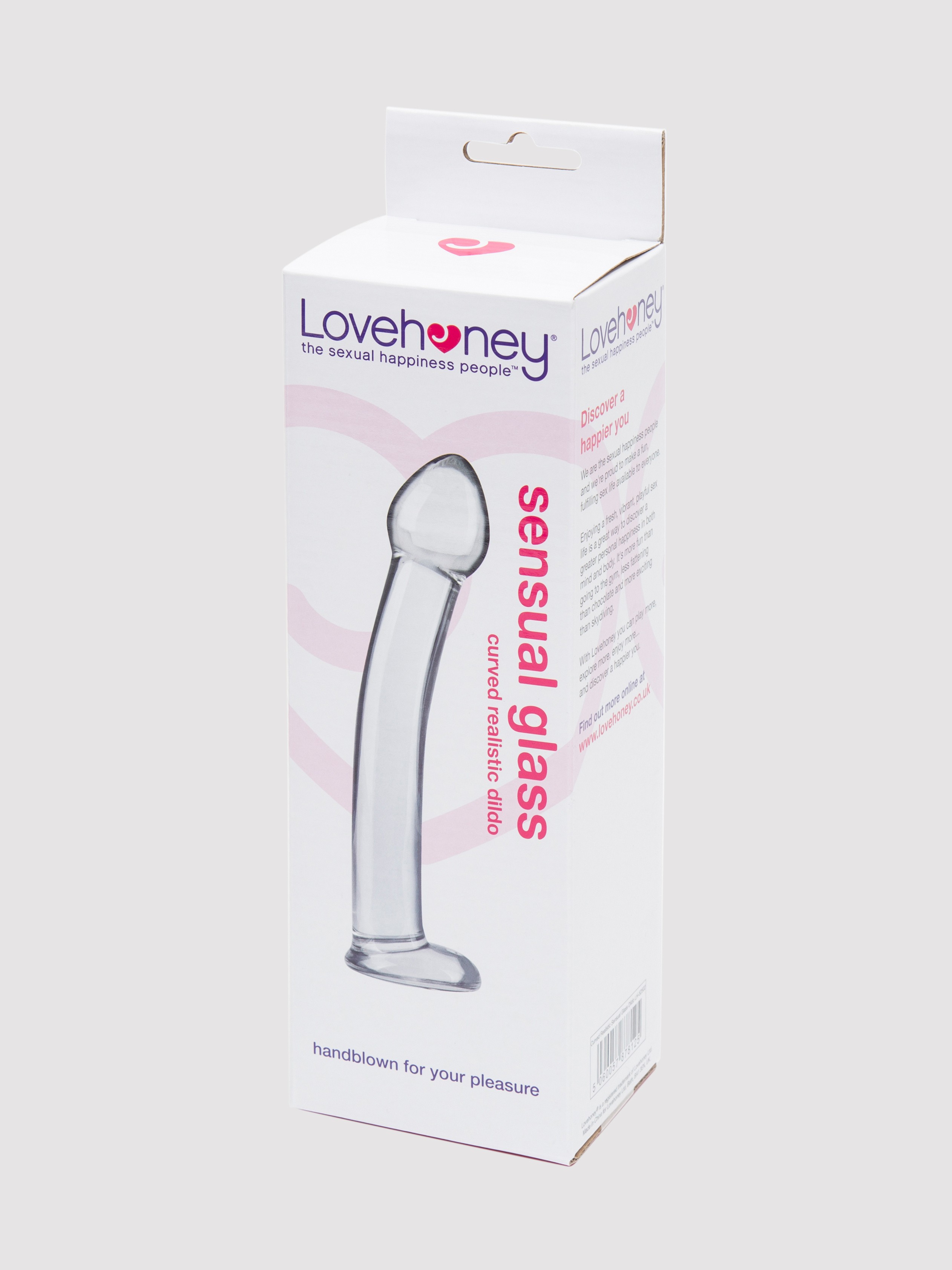 Lovehoney Curved G-Spot Sensual Glass Dildo, Clear, hi-res