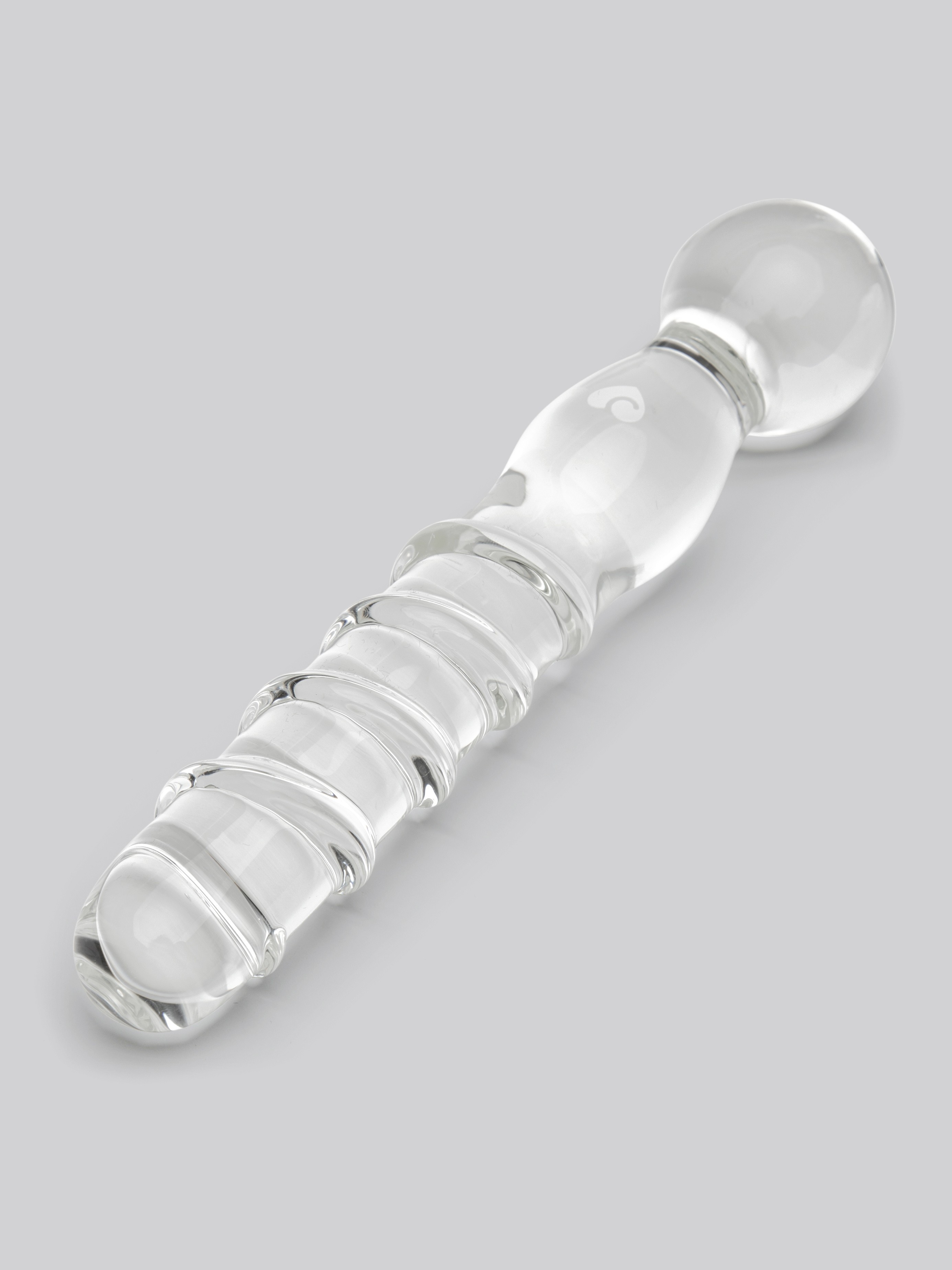 Lovehoney Textured Sensual Glass Dildo, Clear, hi-res
