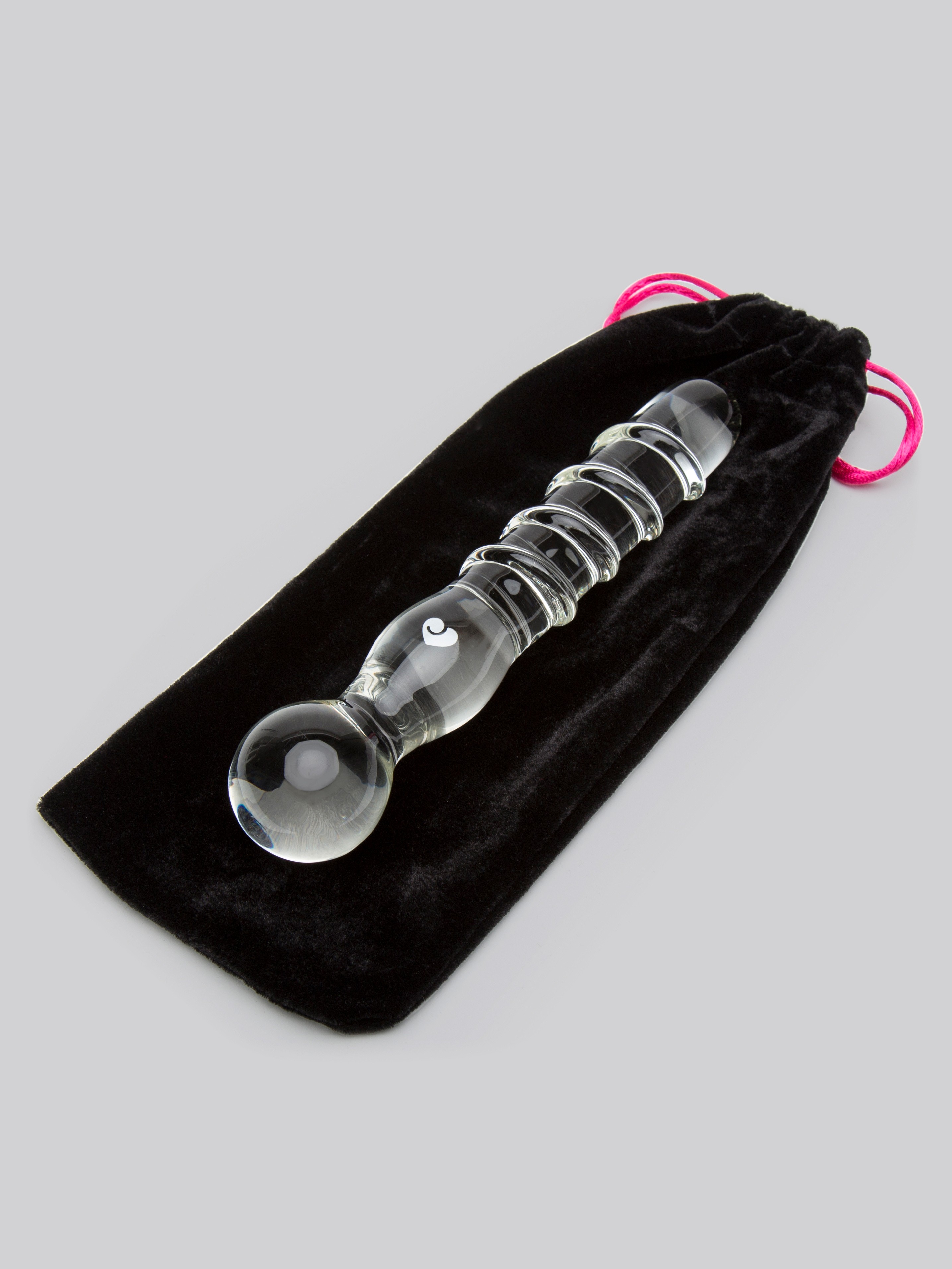 Lovehoney Textured Sensual Glass Dildo, Clear, hi-res