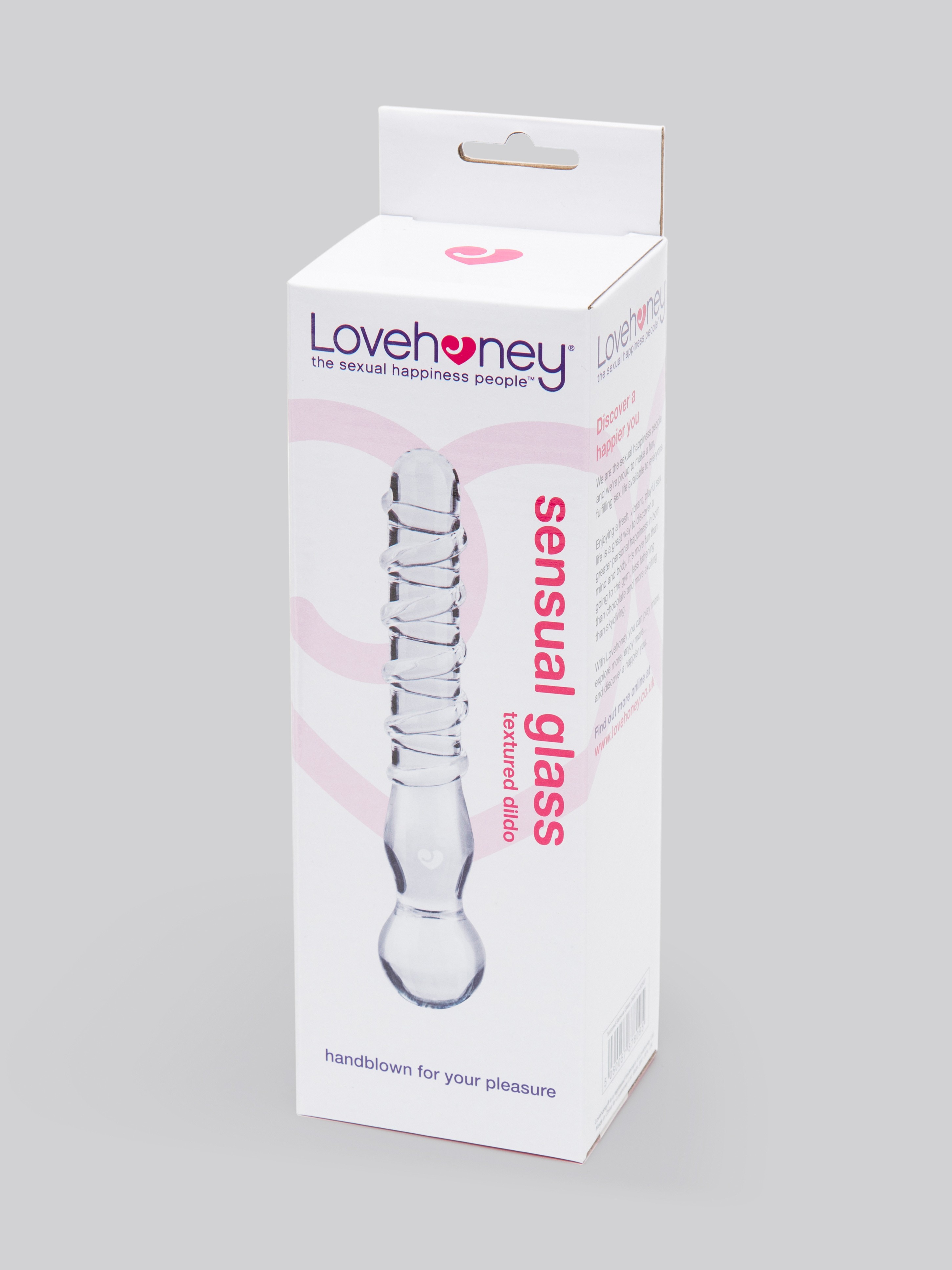 Lovehoney Textured Sensual Glass Dildo, Clear, hi-res