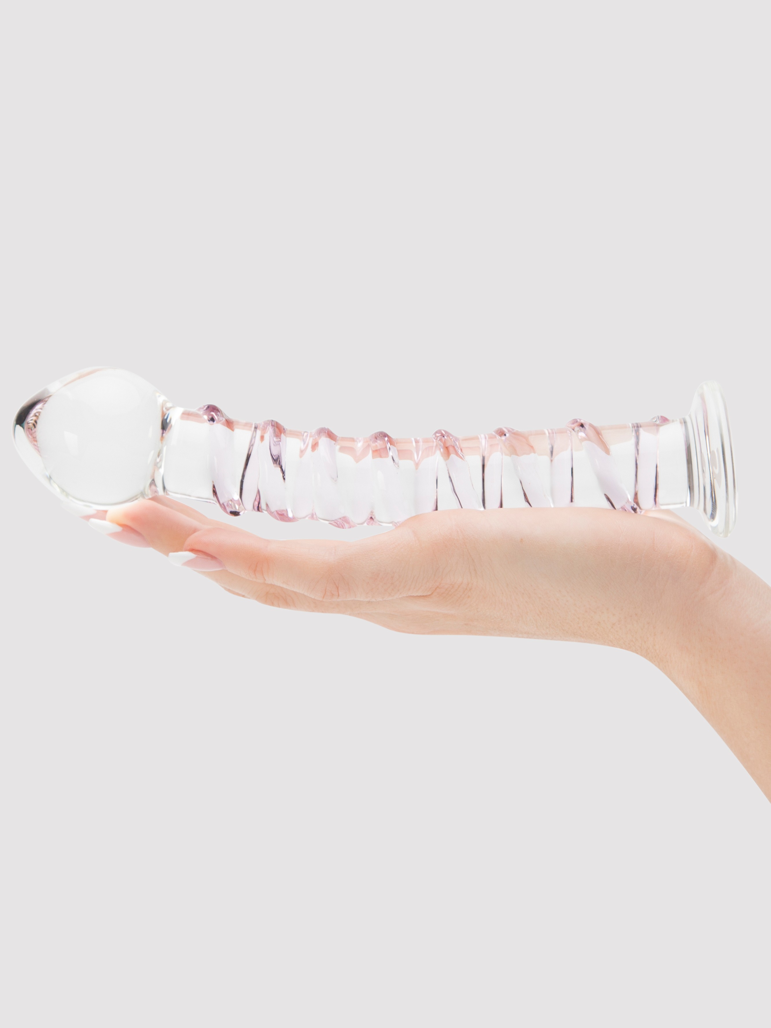 Lovehoney Spiral G-Spot Sensual Glass Dildo, Clear, hi-res