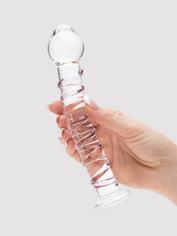 Lovehoney Spiral G-Spot Sensual Glass Dildo, Clear, hi-res