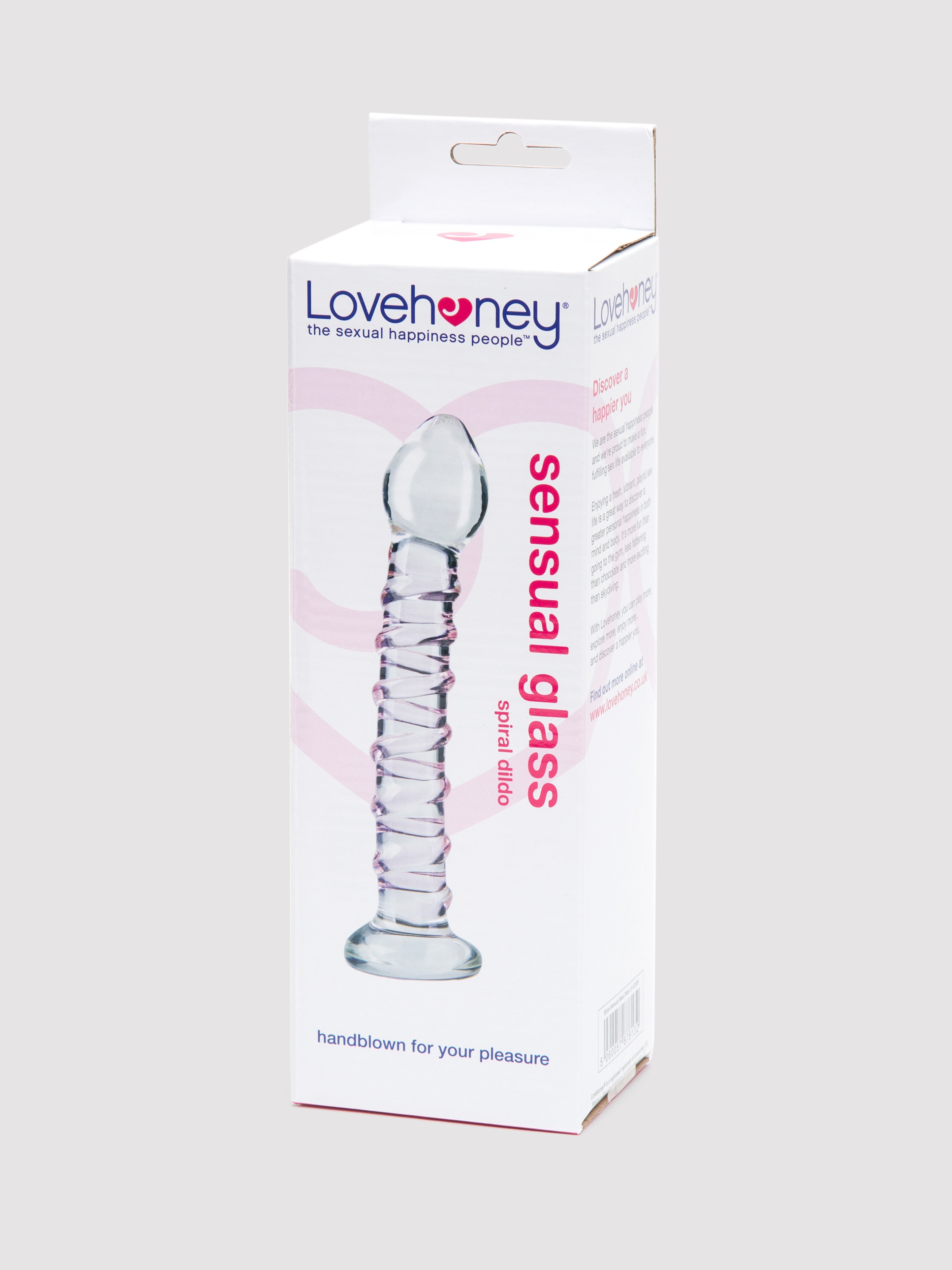 Lovehoney Spiral G-Spot Sensual Glass Dildo, Clear, hi-res