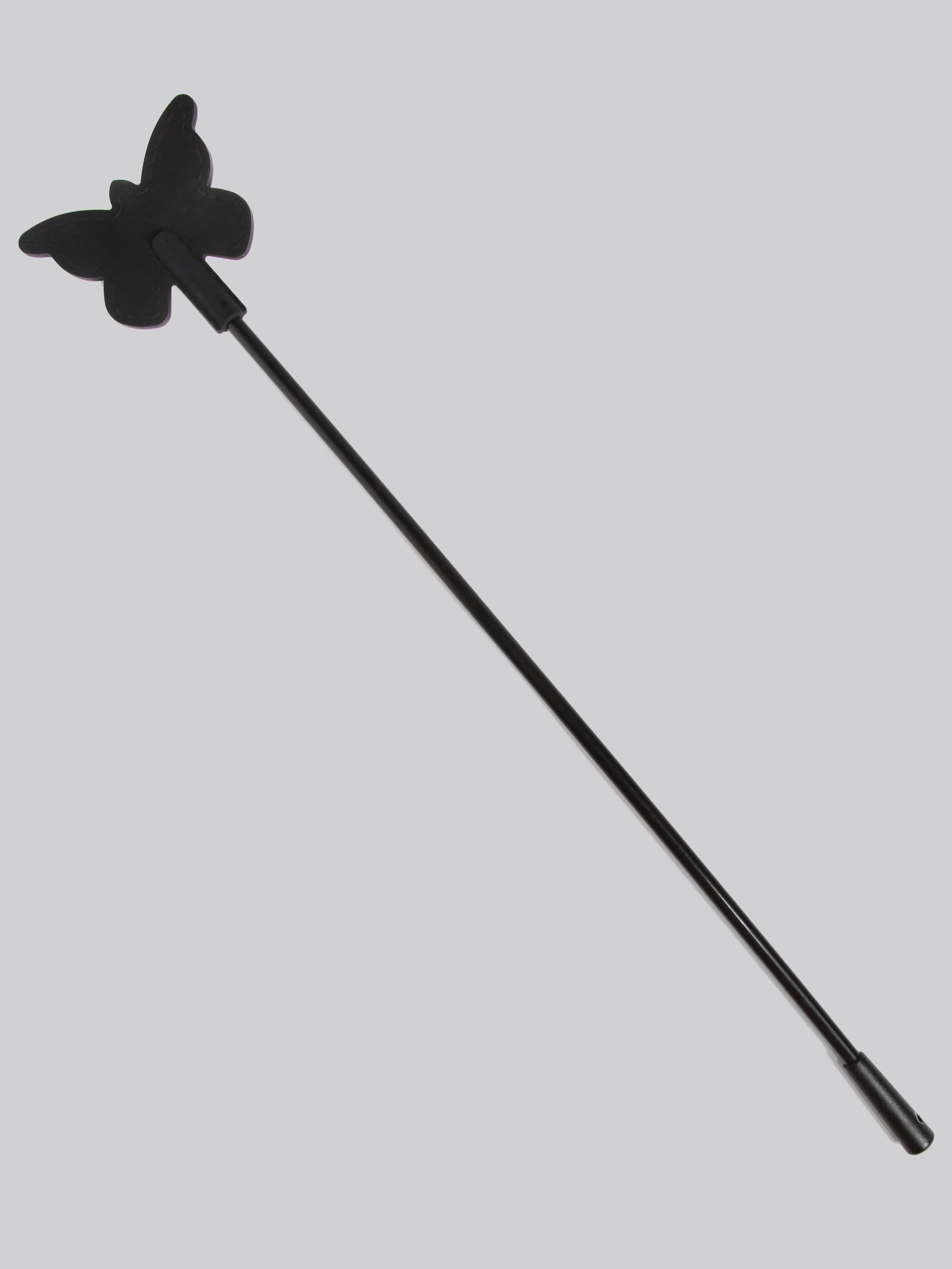 Bondage Boutique Silicone Butterfly Riding Crop, Black, hi-res