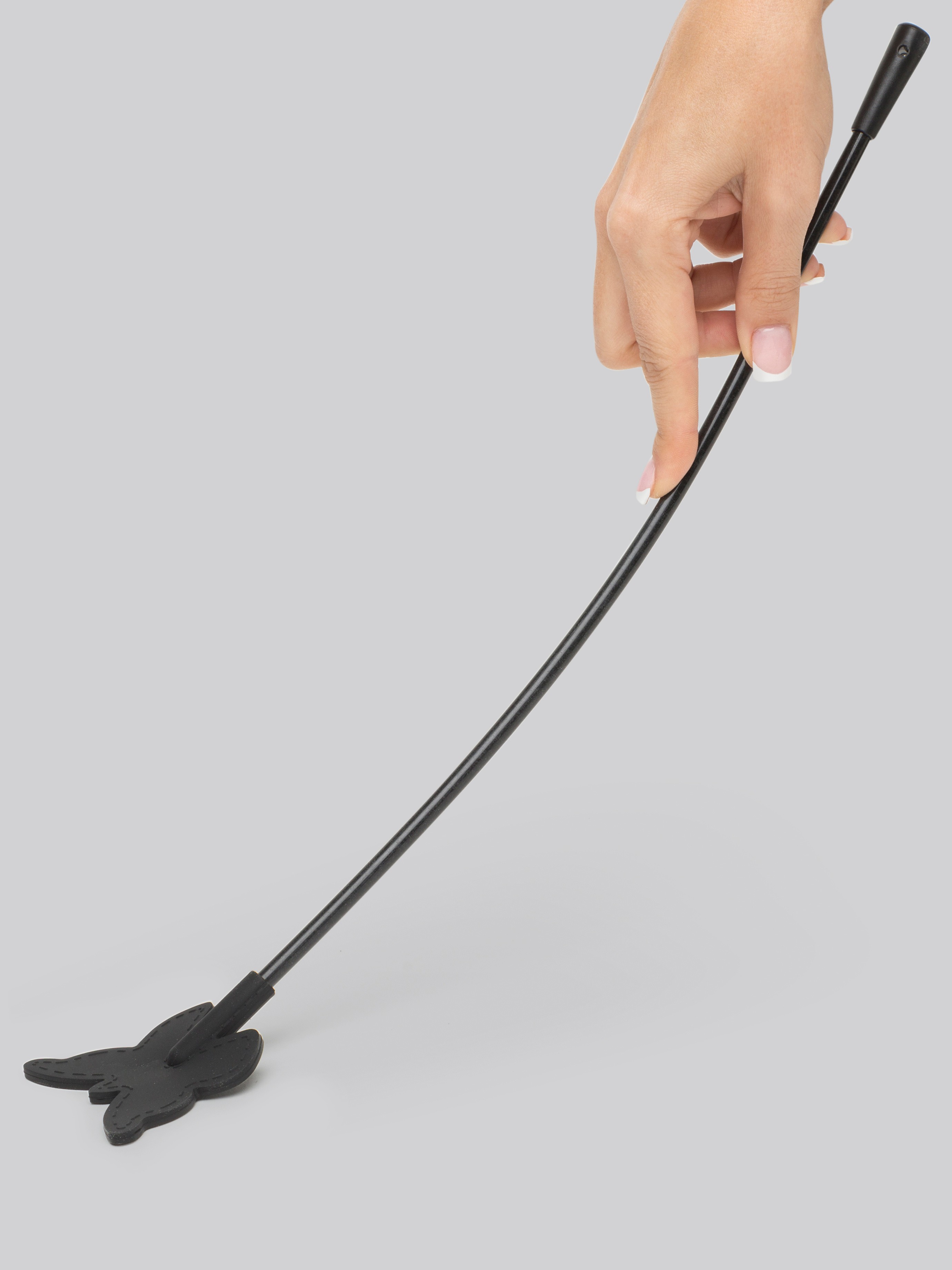 Bondage Boutique Silicone Butterfly Riding Crop, Black, hi-res