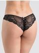 Lovehoney Love Me Lace Crotchless Brazilian Panties Black, Black, hi-res