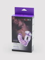 Double Diver Vibrating Double Penetration Cock Ring, Purple, hi-res