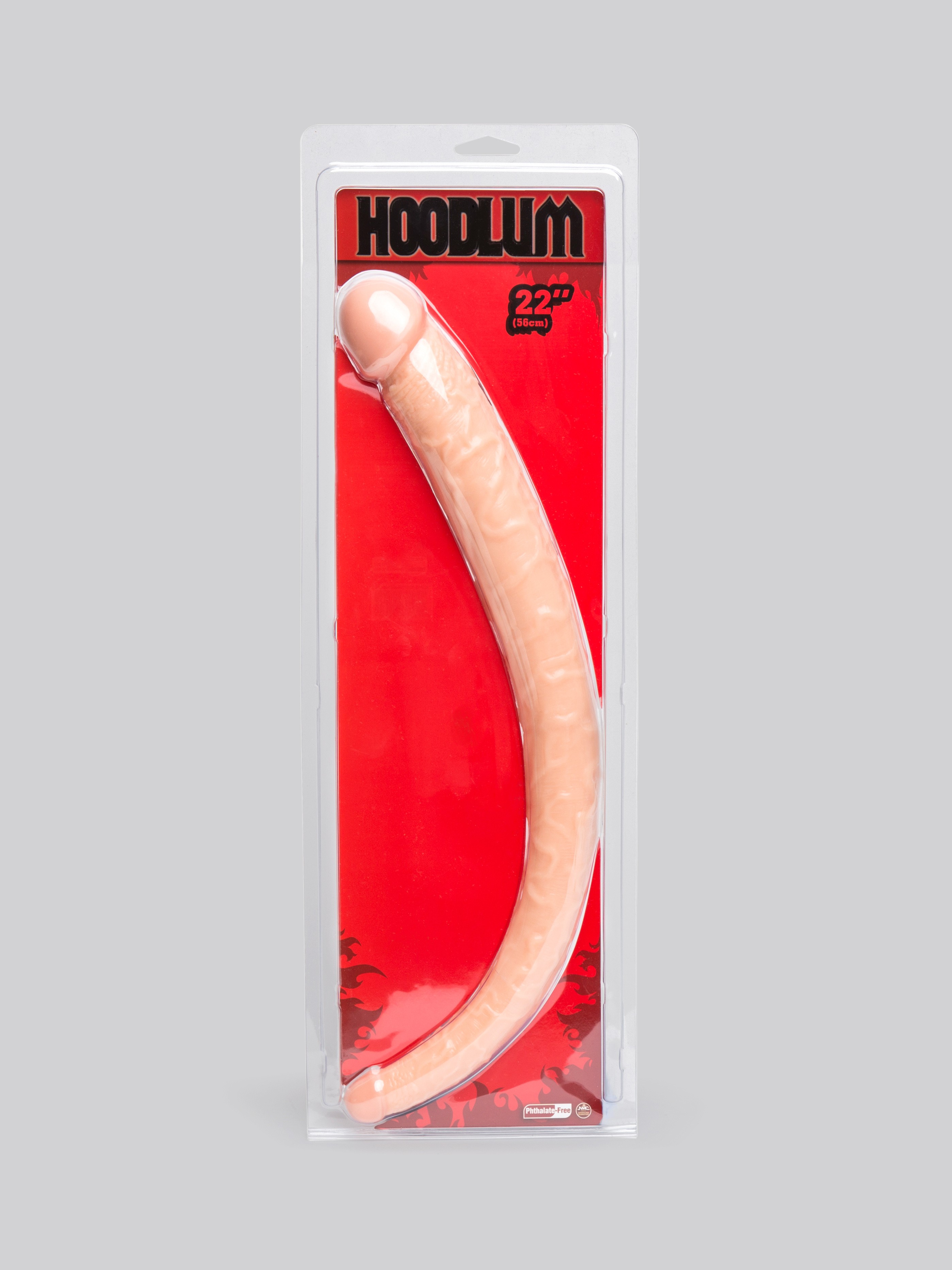 Hoodlum Tapered Double Penetration Realistic Double-Ended Dildo 22 Inch, Flesh Pink, hi-res