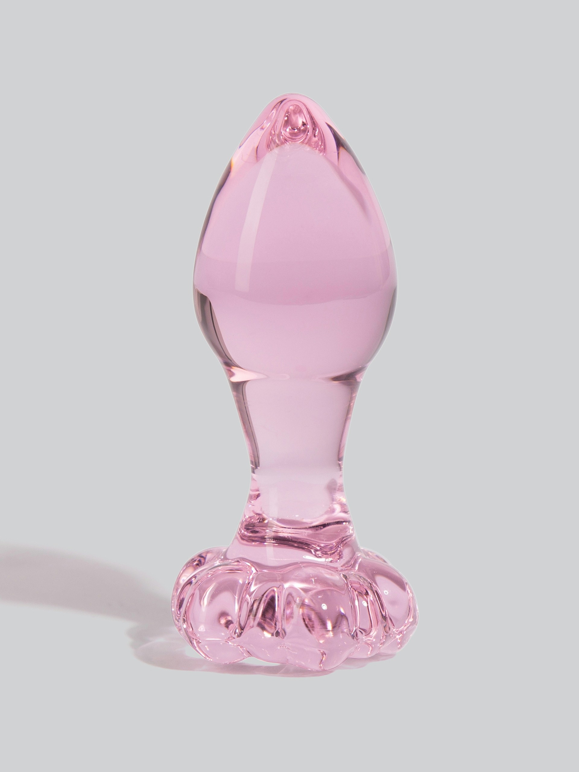 Icicles No 48 Medium Glass Flower Butt Plug 3 Inch, Pink, hi-res