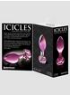 Icicles No 48 Medium Glass Flower Butt Plug 3 Inch, Pink, hi-res