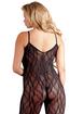 Mandy Mystery Plus Size Lace Crotchless Bodystocking, Black, hi-res