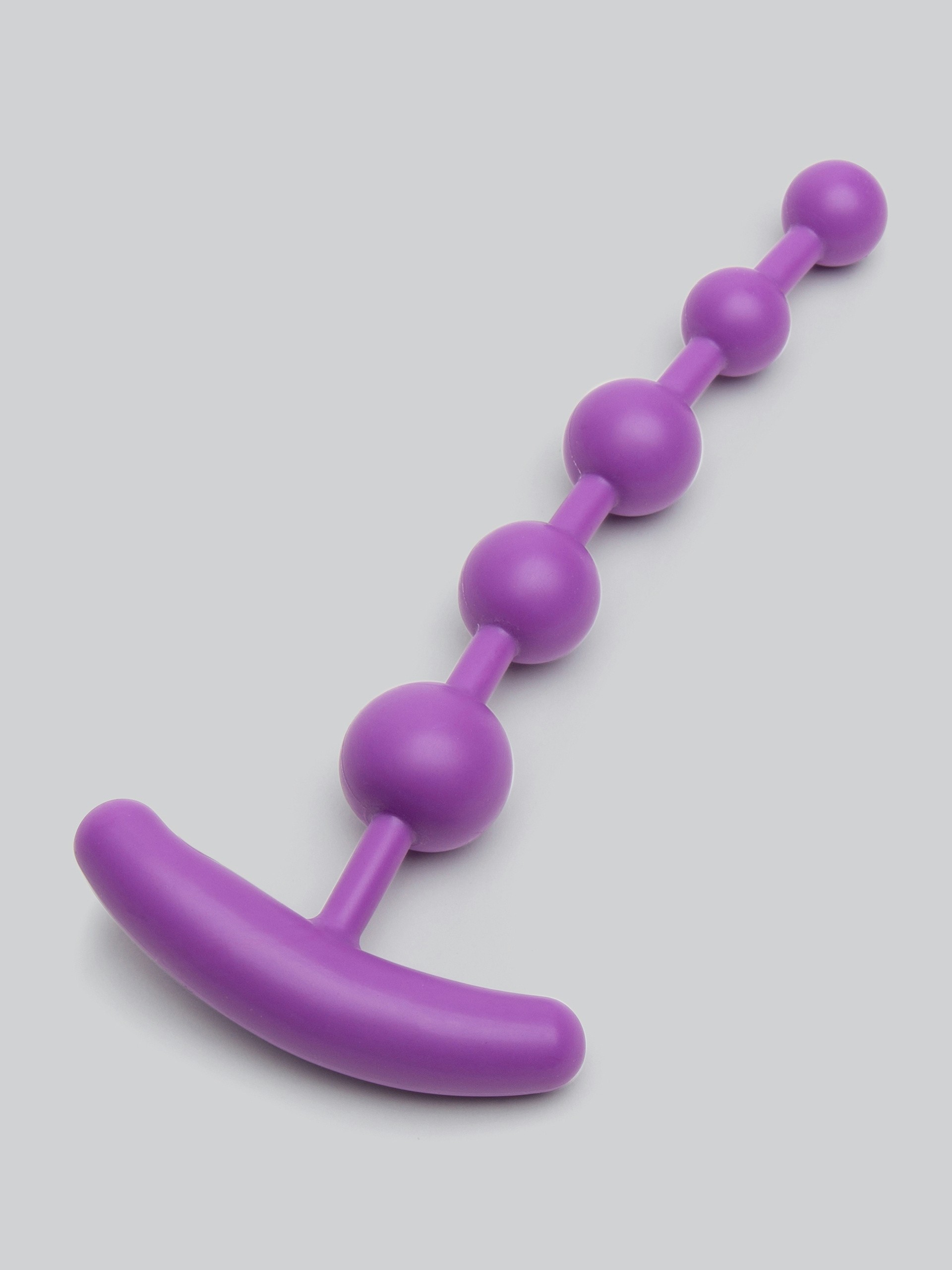 Pure Anal Beads with T-Bar Handle 6.5 Inch, Purple, hi-res