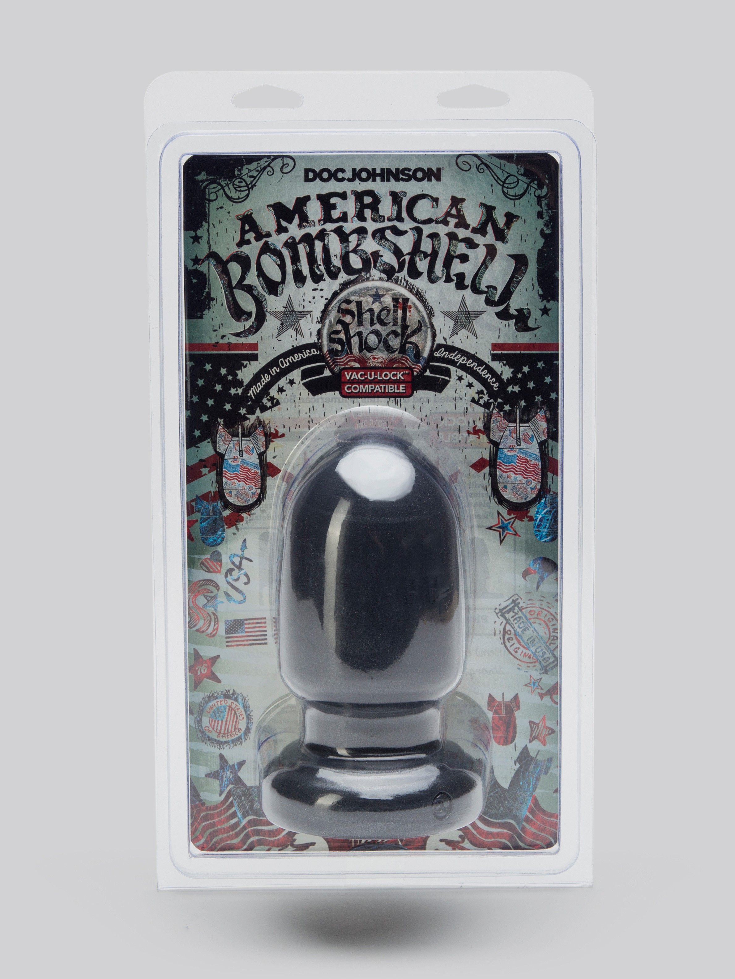 Doc Johnson American Bombshell Ultra Girthy Butt Plug 5 inch, Black, hi-res