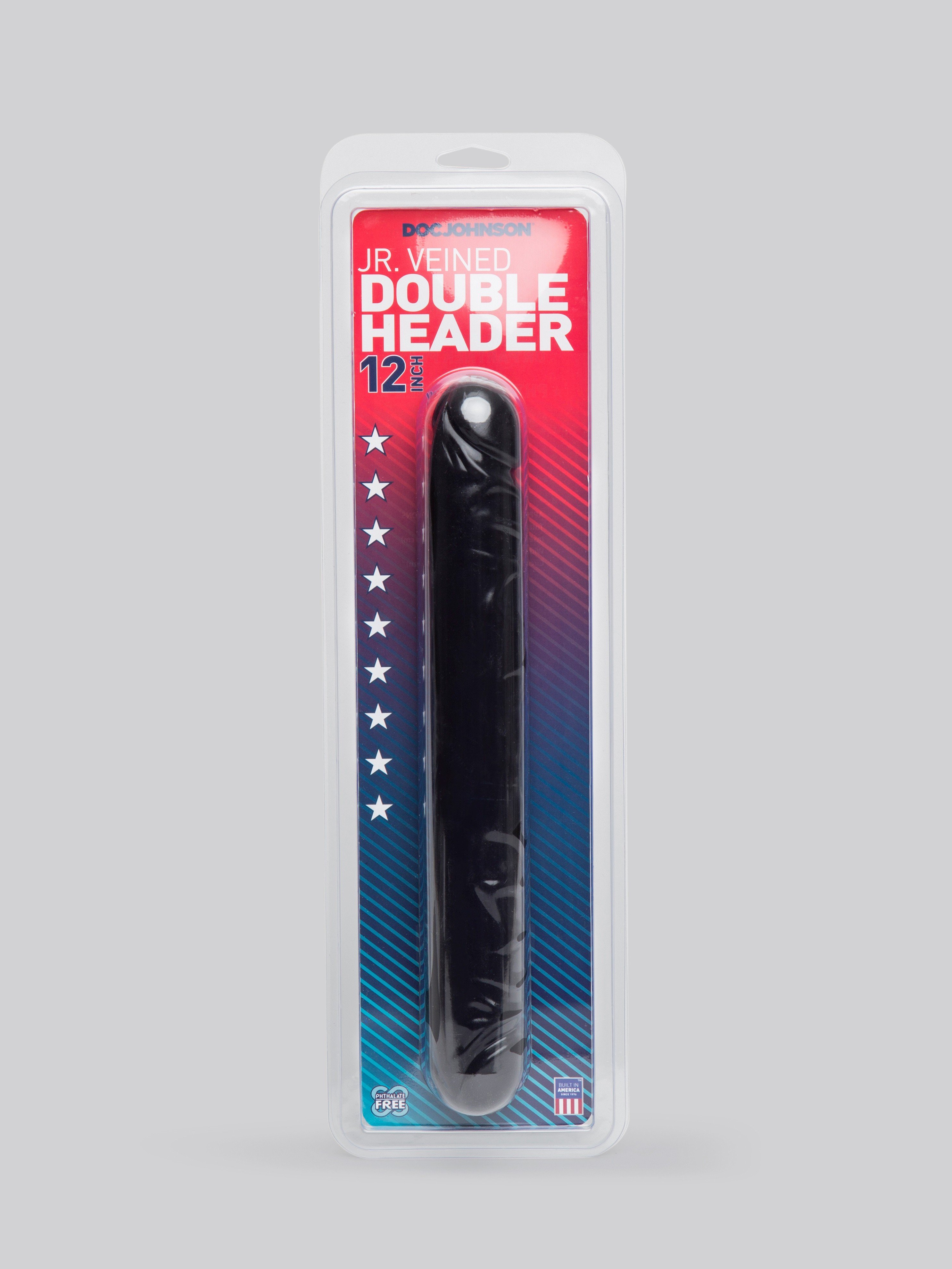 Doc Johnson Classic Jr. Double-Ended Dildo 12 Inch, Black, hi-res