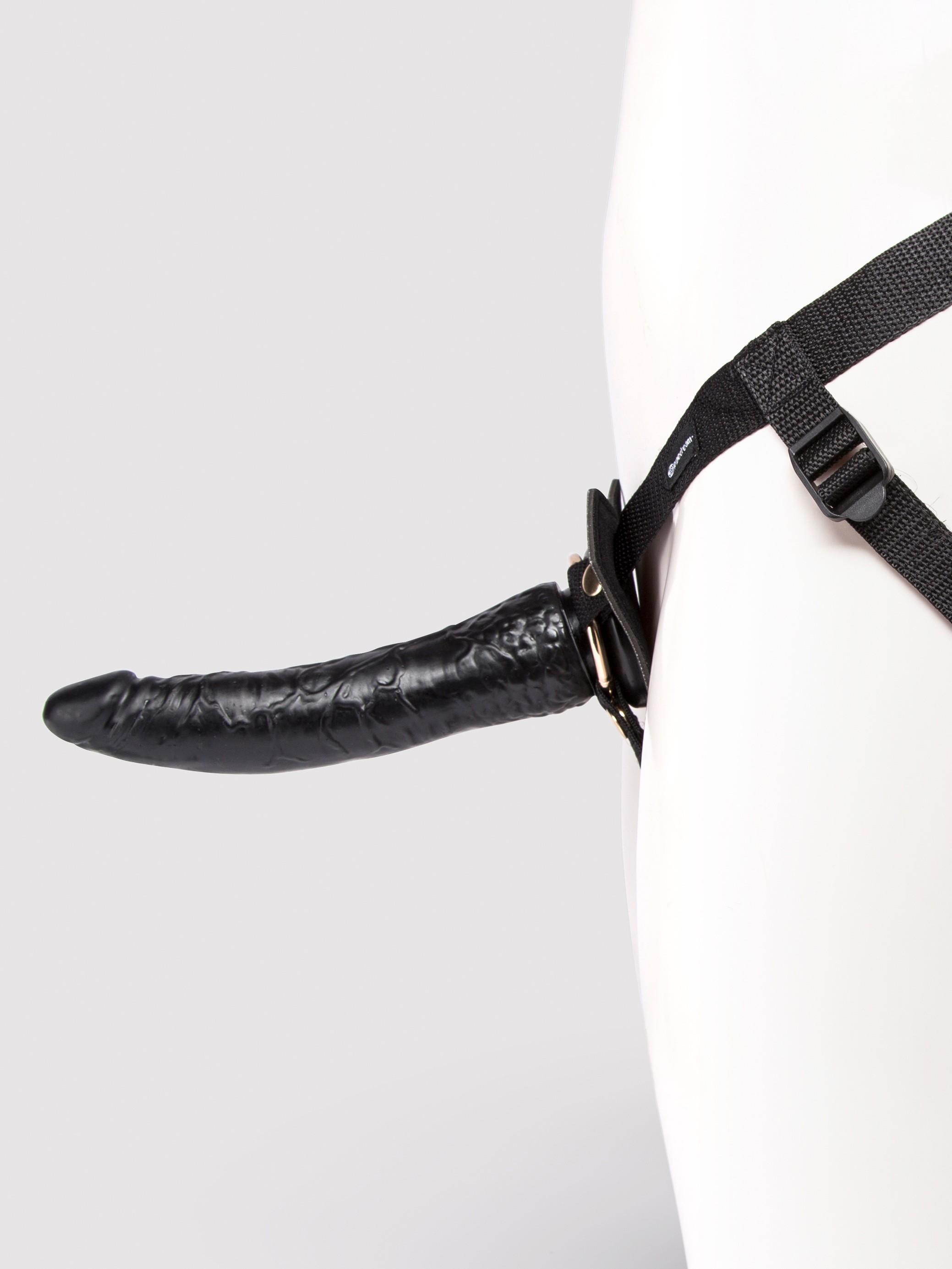 Fetish Fantasy Gold Designer Unisex Strap-On Harness with Dildo 7.5 Inch, Black, hi-res
