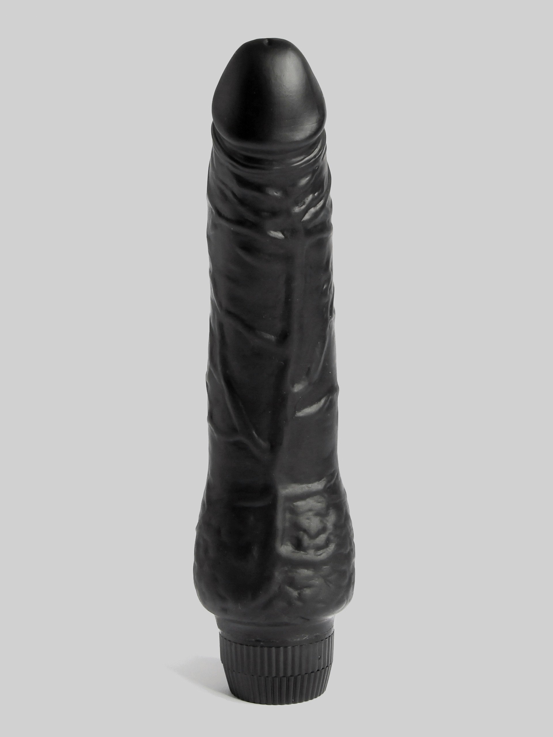 BASICS Slimline Realistic Dildo Vibrator 8 Inch, Black, hi-res